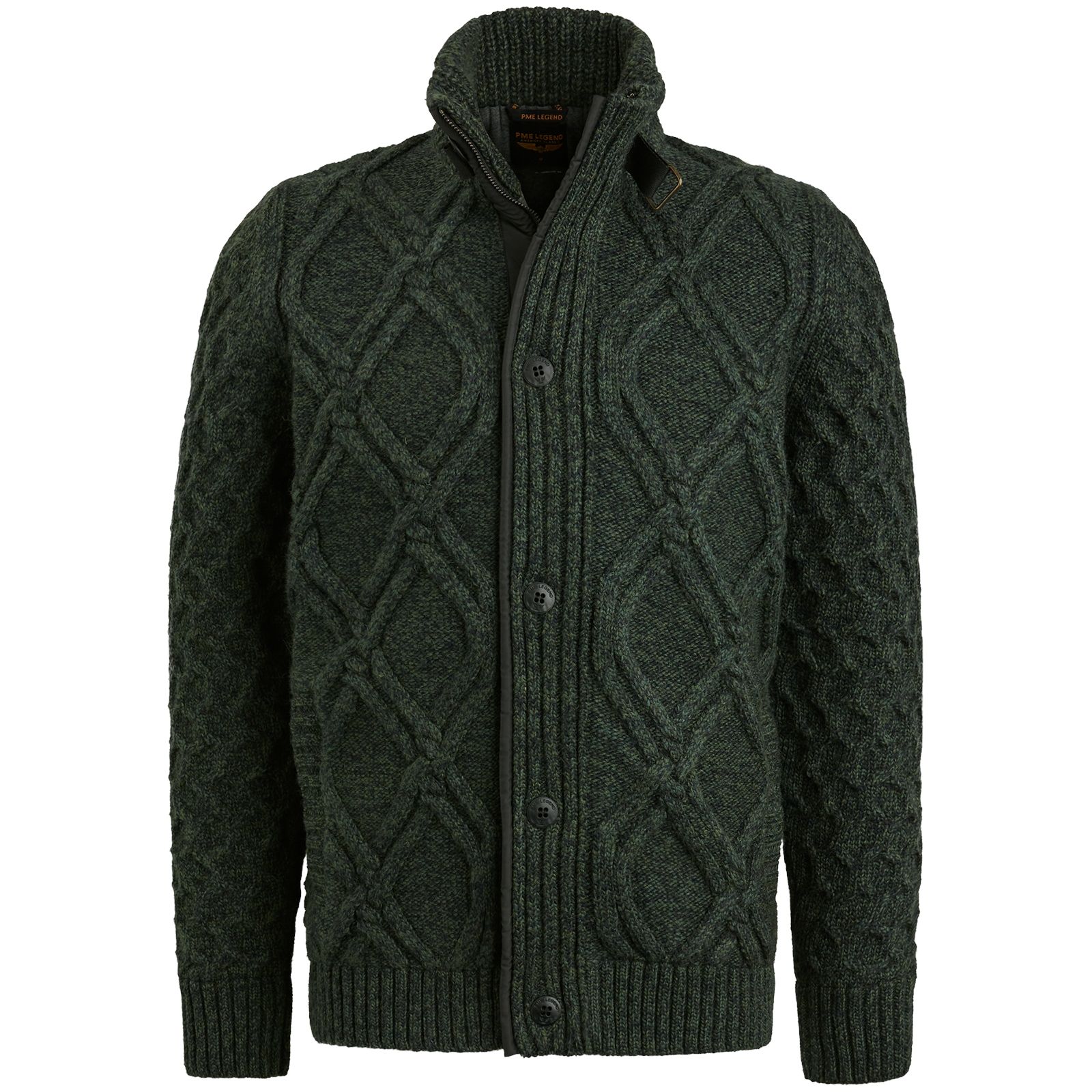 Pme Legend Zip jacket heavy knit mixed yarn Scarab 00105560-6429