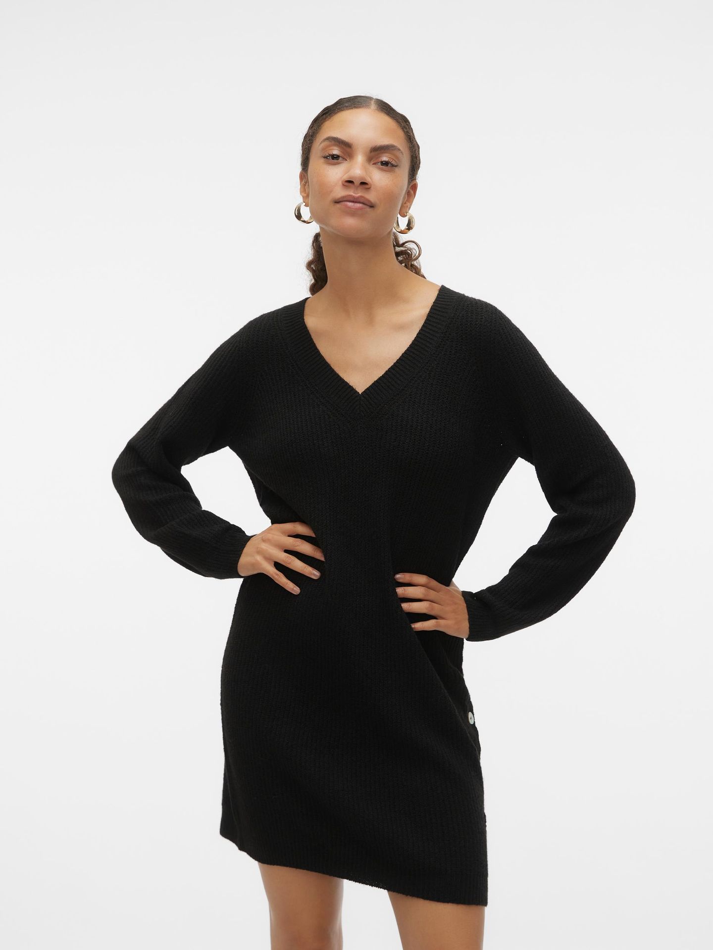 Vero Moda VMTINI LS V-NECK SHORT DRESS BOO Black 2900141972014