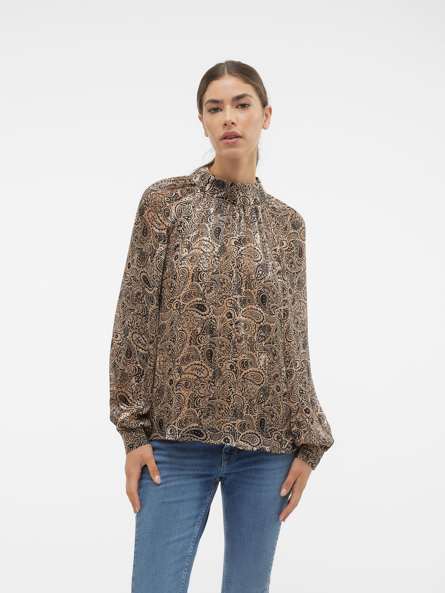 Vero Moda VMEVI L/S BLOUSE WVN BTQ Nomad/Nethe 2900141977026
