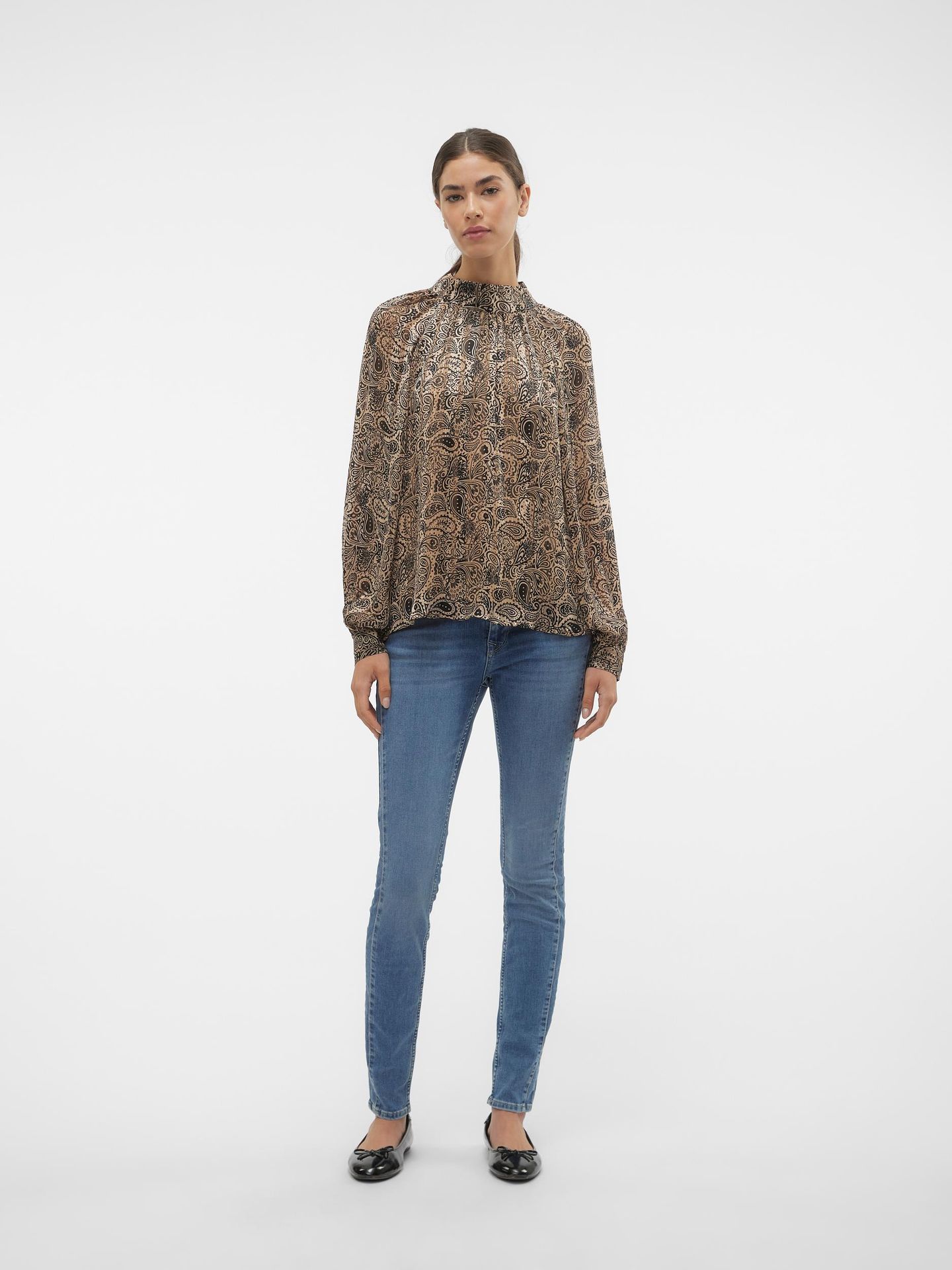Vero Moda VMEVI L/S BLOUSE WVN BTQ Nomad/Nethe 2900141977026
