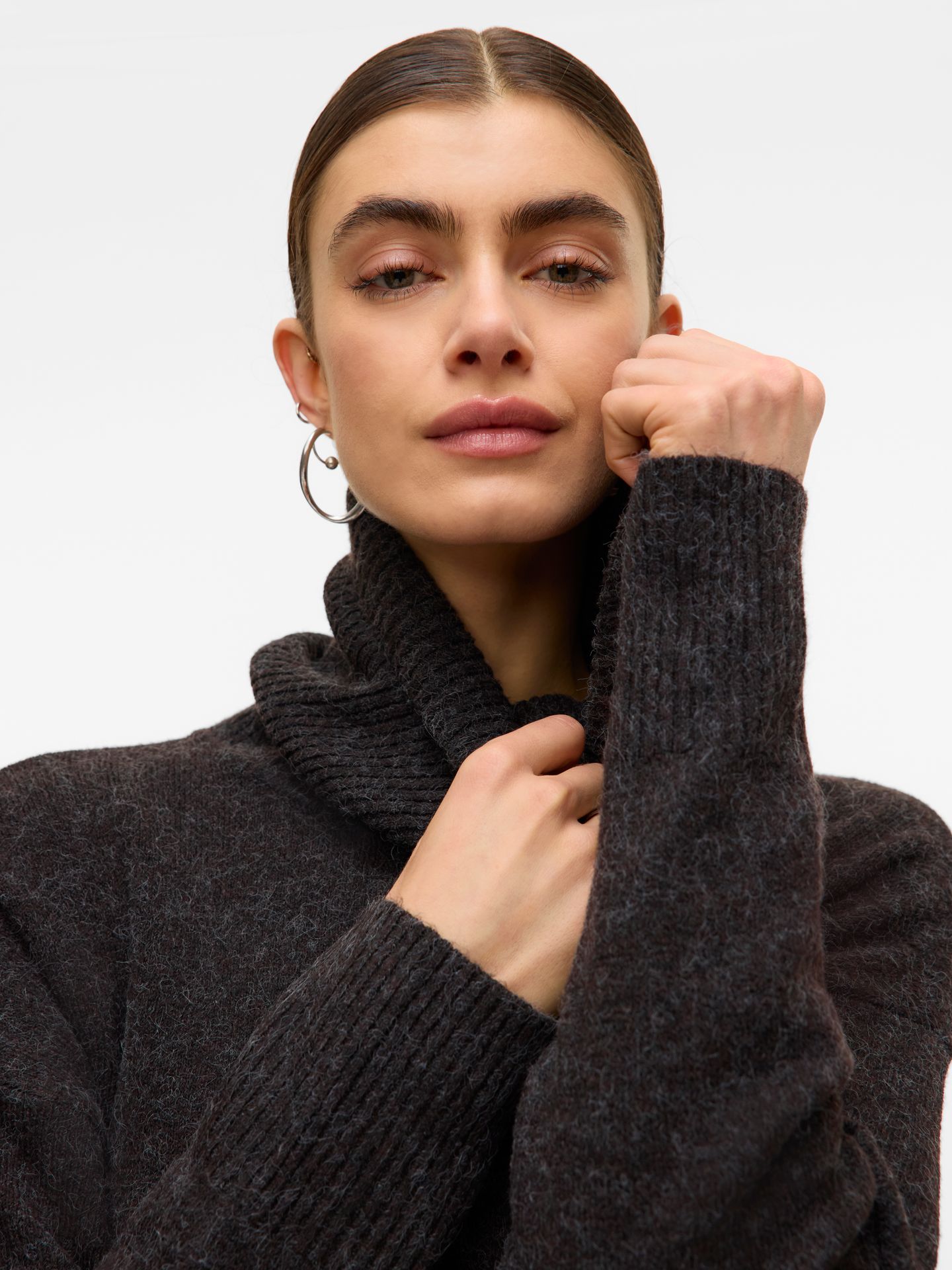 Vero Moda VMDOFFY LS COWLNECK BLOUSE GA NOOS Chocolate Torte/MELANGE 2900160830043