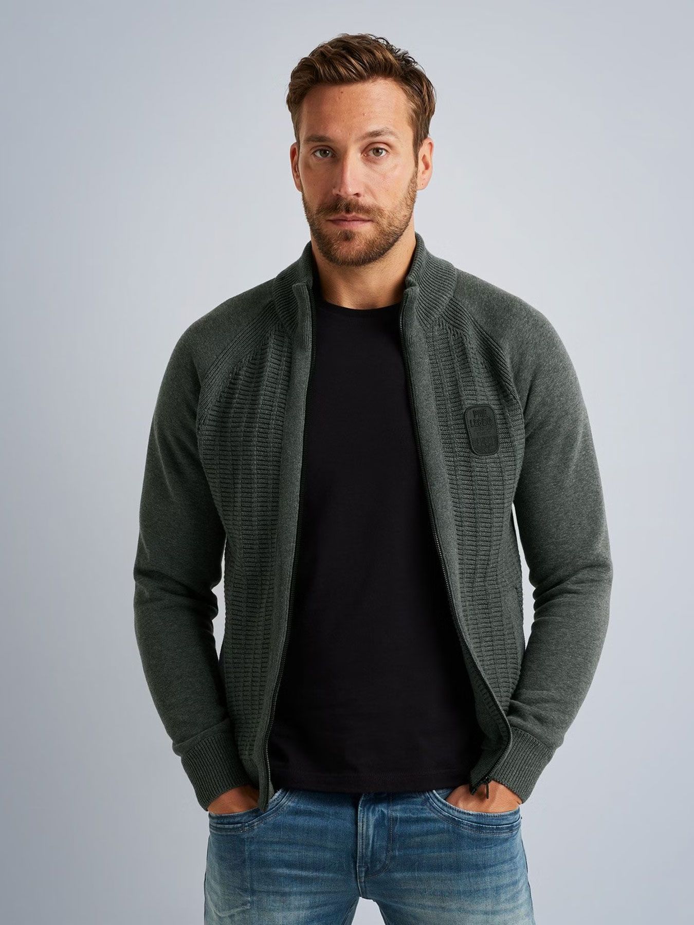 Pme Legend Zip jacket knit sweat combination Antracite Melee 00105919-996
