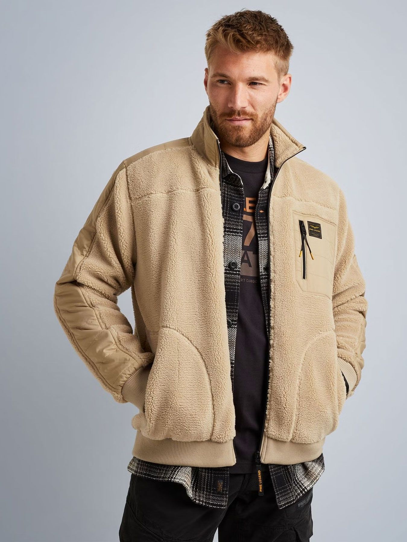 Pme Legend Zip jacket Sherpa Travertine 00105947-7148