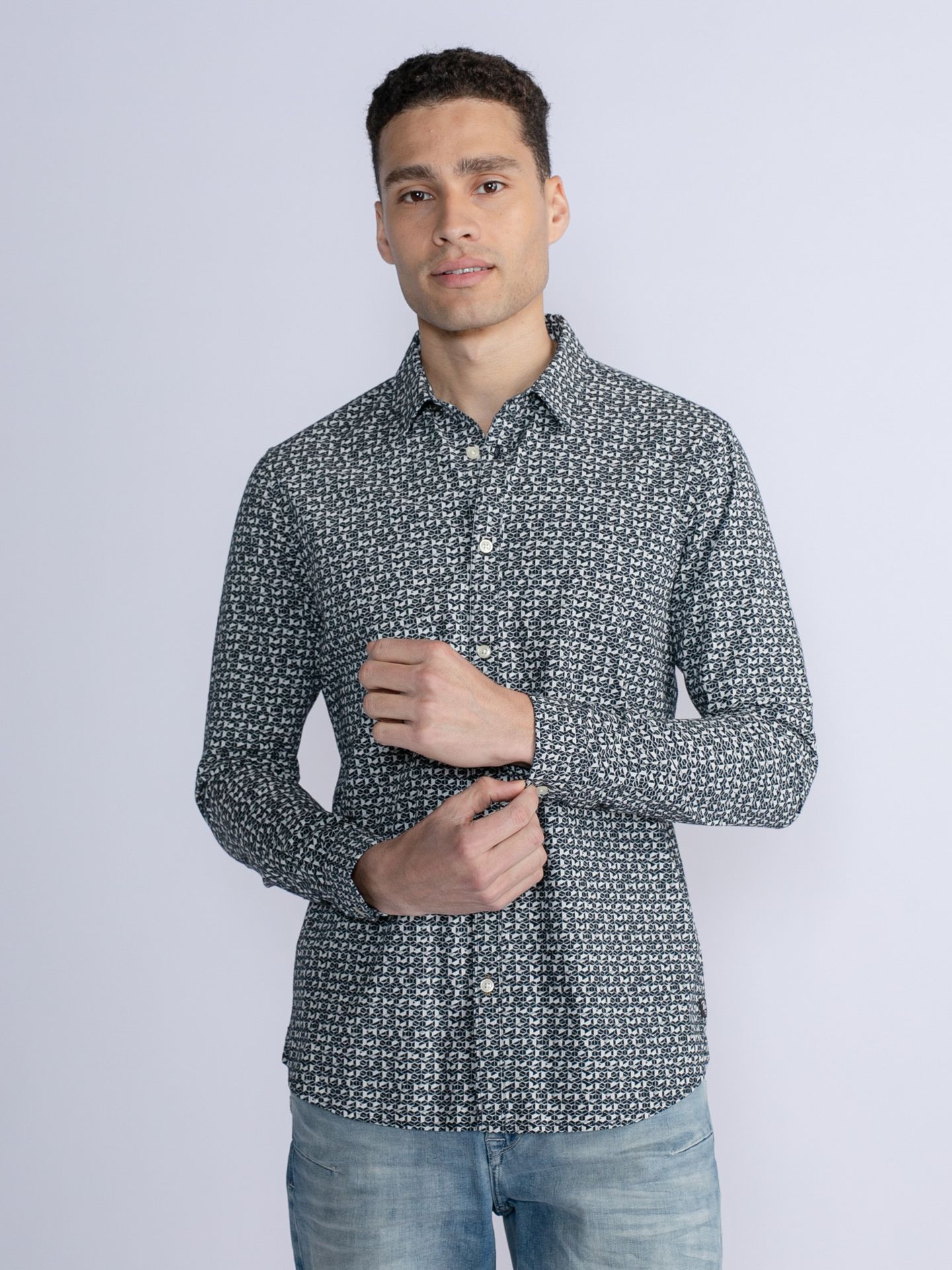 Petrol Industries Men Shirt Long Sleeve AOP Midnight Navy5152 2900142728023