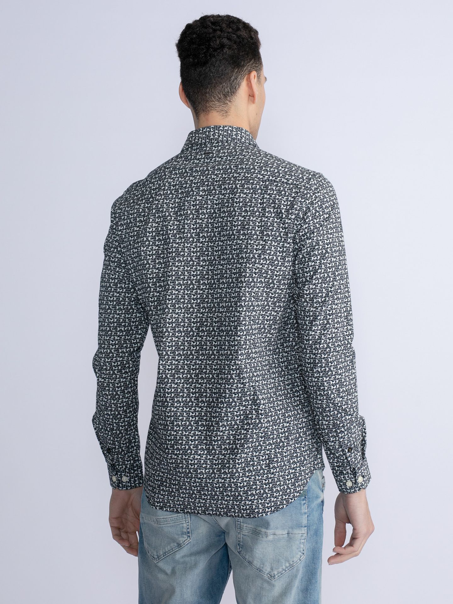 Petrol Industries Men Shirt Long Sleeve AOP Midnight Navy5152 2900142728023