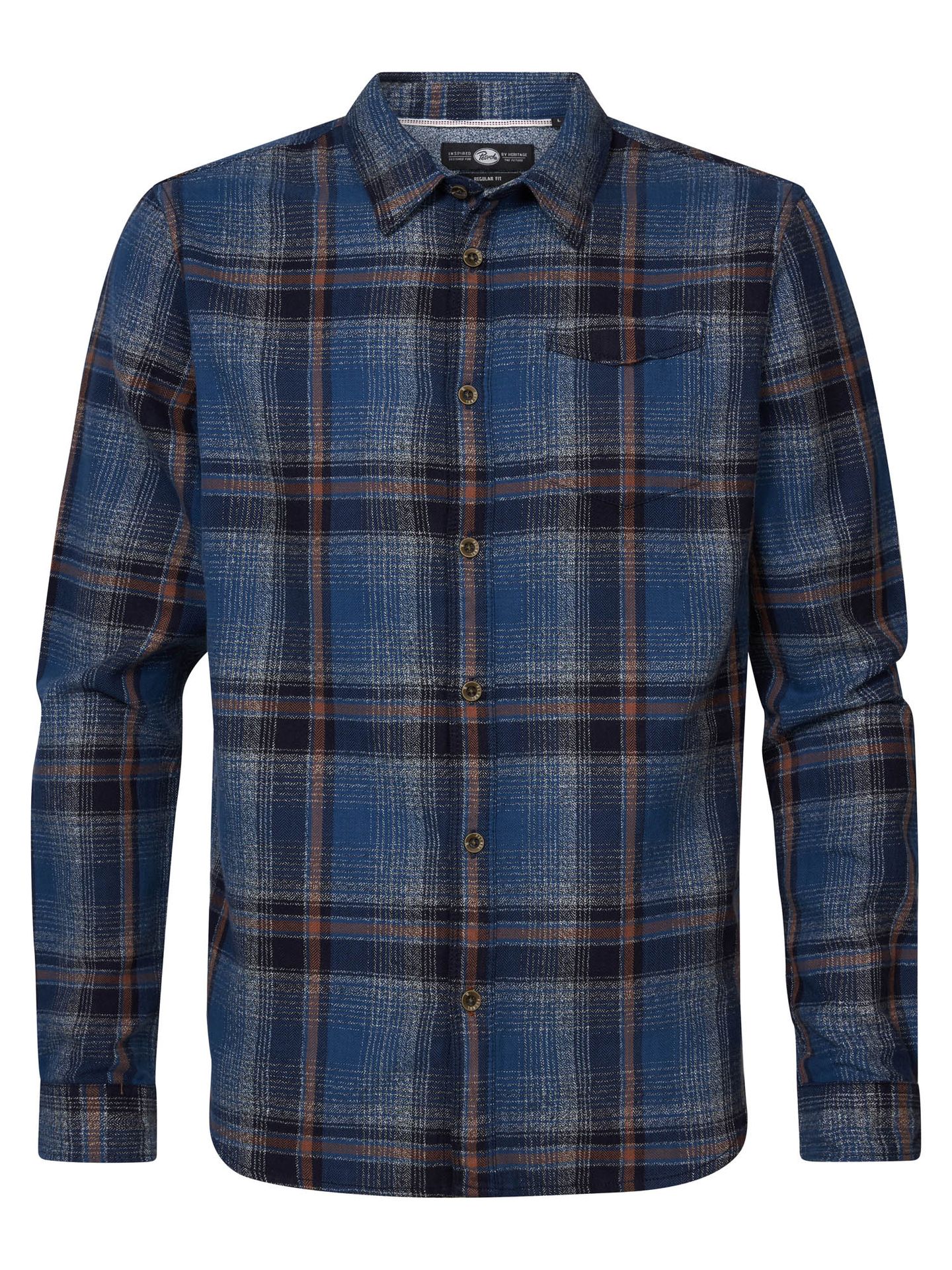 Petrol Industries Men Shirt Long Sleeve Check Grey Truffle7060 00106061-EKA26002700000078