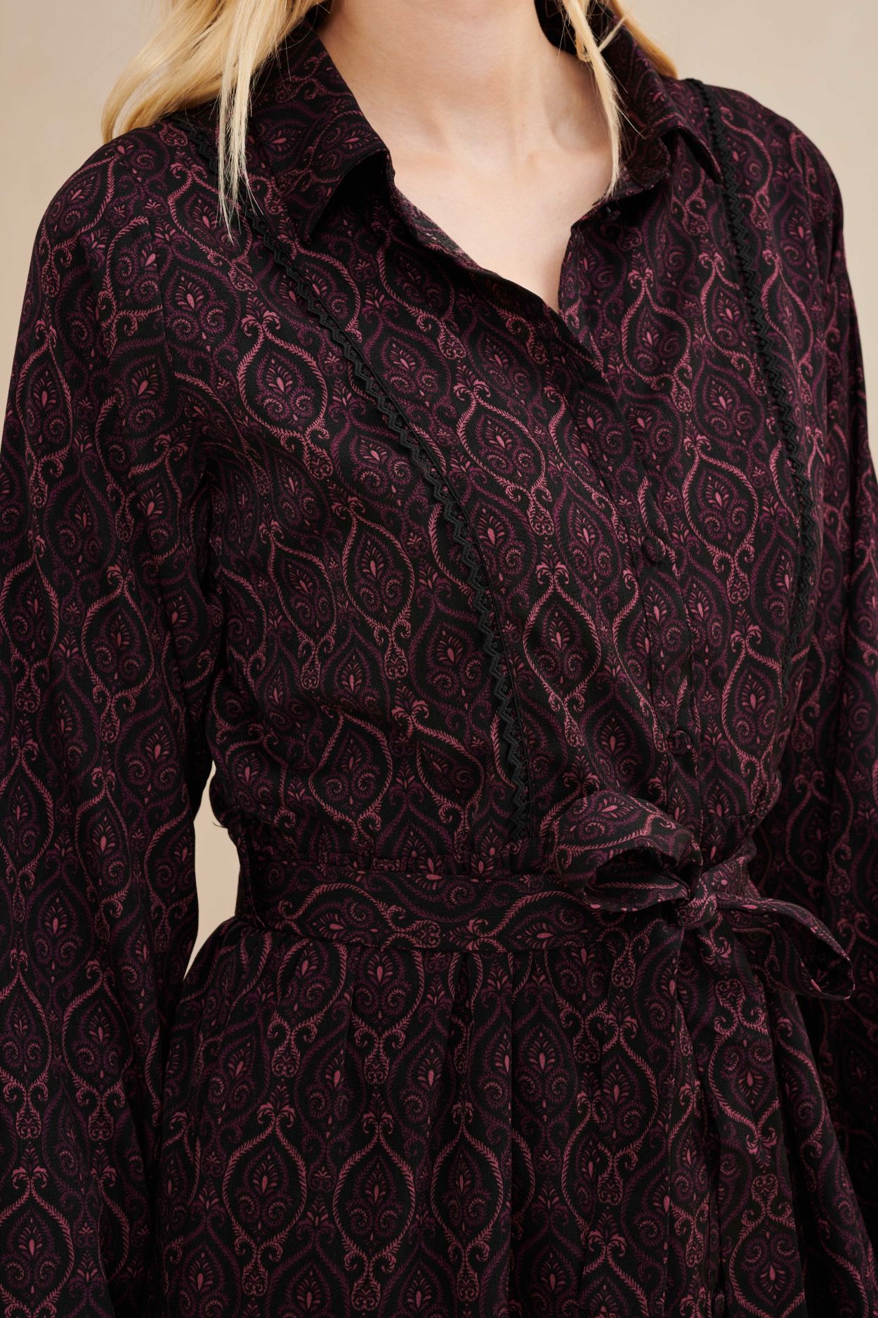 Lofty Manner Dress Dilana 765 royal leaves print 2900142829072
