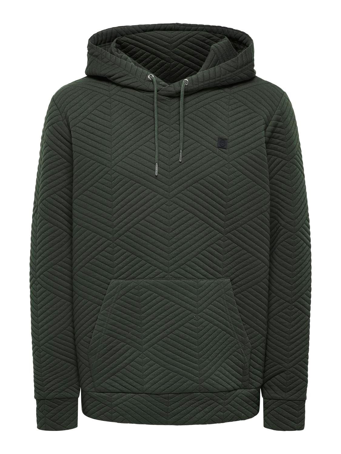 ONSKYLE REG QUILT HOODIE 3608 SWT