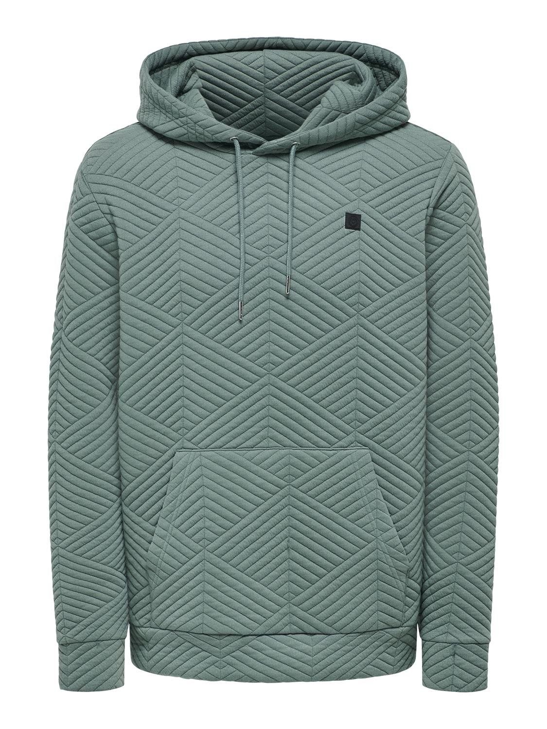 ONSKYLE REG QUILT HOODIE 3608 SWT