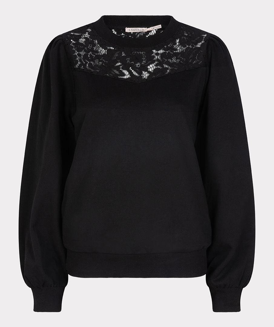 Esqualo Sweater lace 000 black 00106224-EKA26009300000021