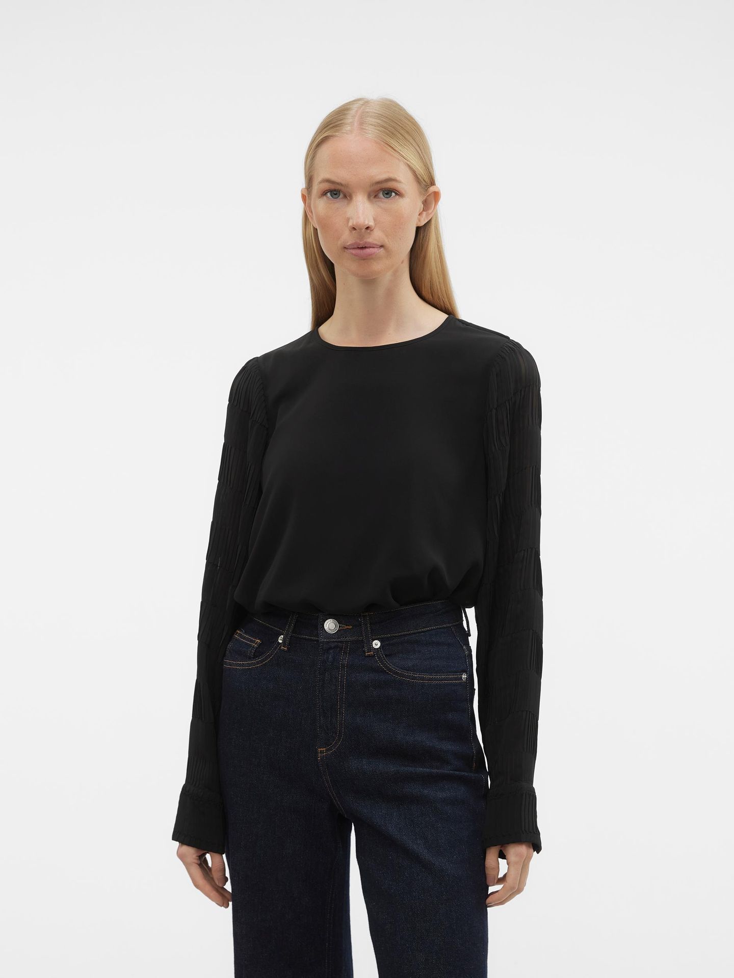 Vero Moda VMSKYLAR LS TOP WVN PA Black 2900143870035
