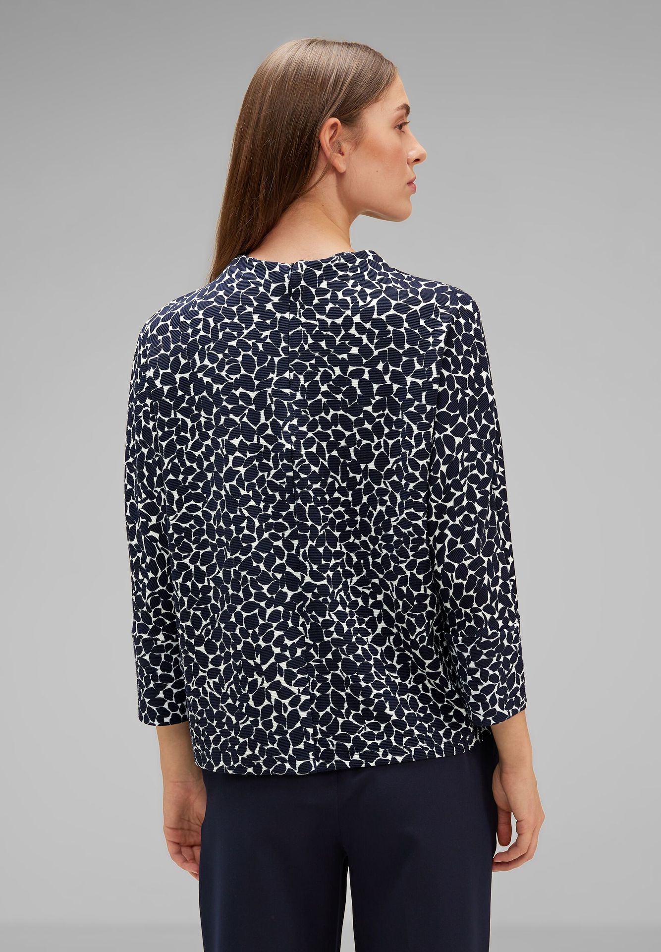 Street-One Printed ottoman shirt Marine 2900143906130 Street-One Printed ottoman shirt Marine 2900143906130