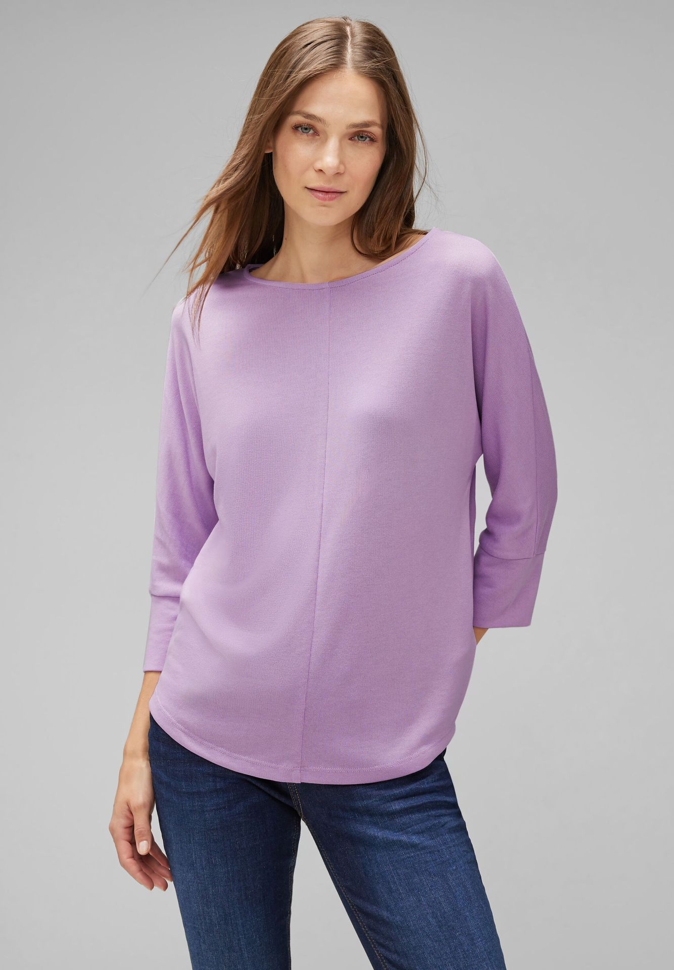 Street-One Basic knit look shirt Lila 2900143921133