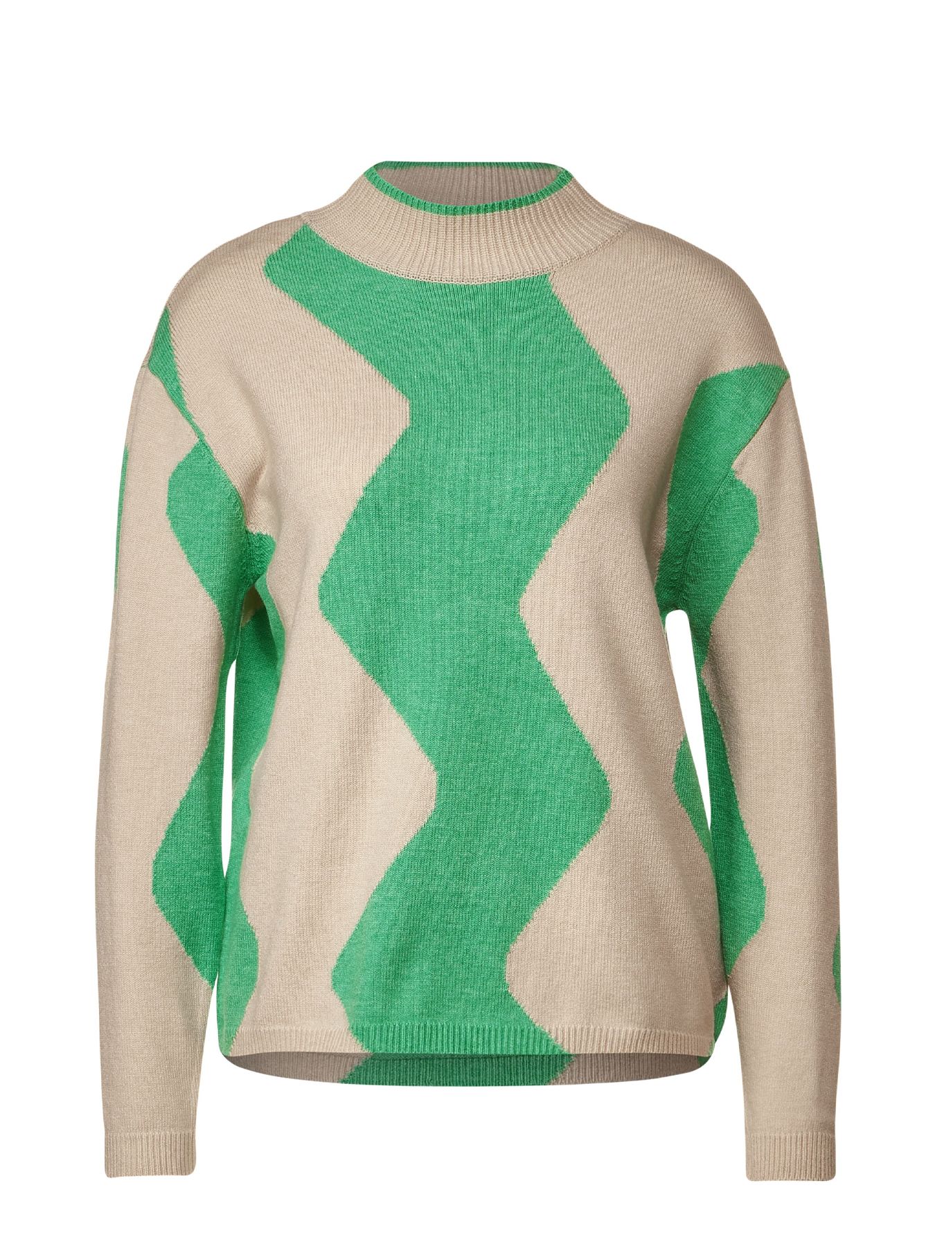 Street-One Zigzag intarsia sweater GREEN 2900143983162