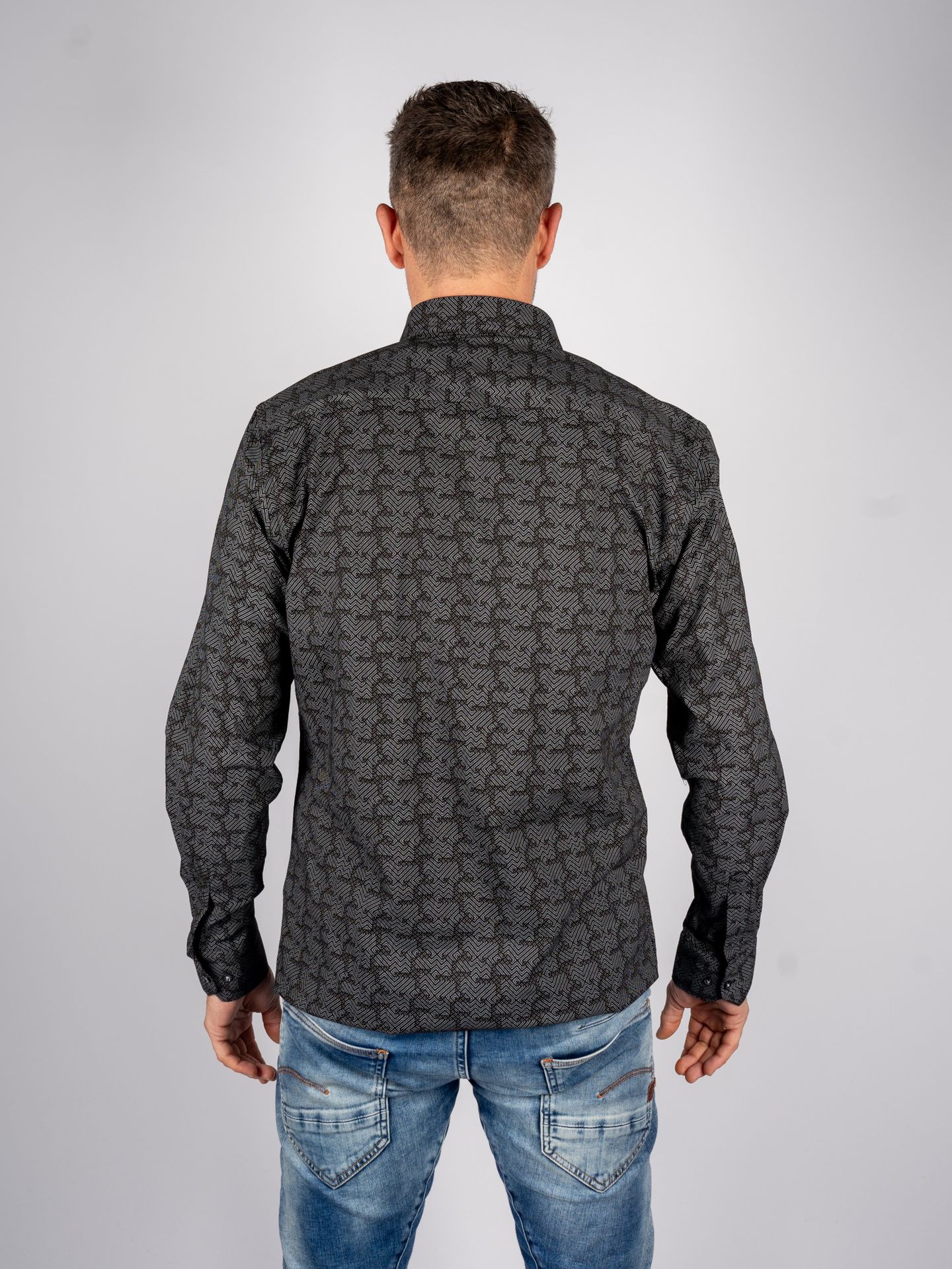 Napoli Uomo 21256 overhemd Zwart 2900144144067