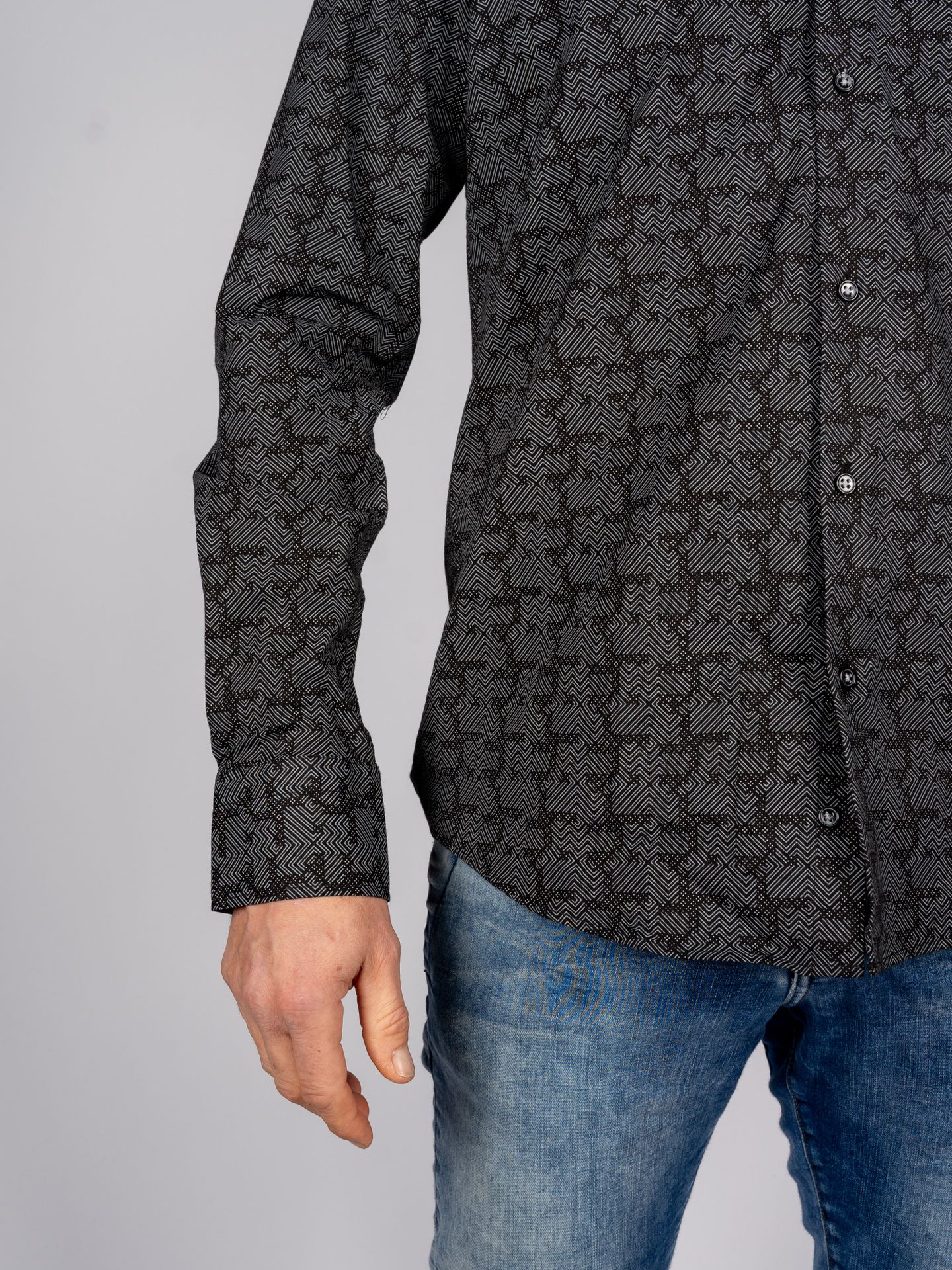 Napoli Uomo 21256 overhemd Zwart 2900144144067