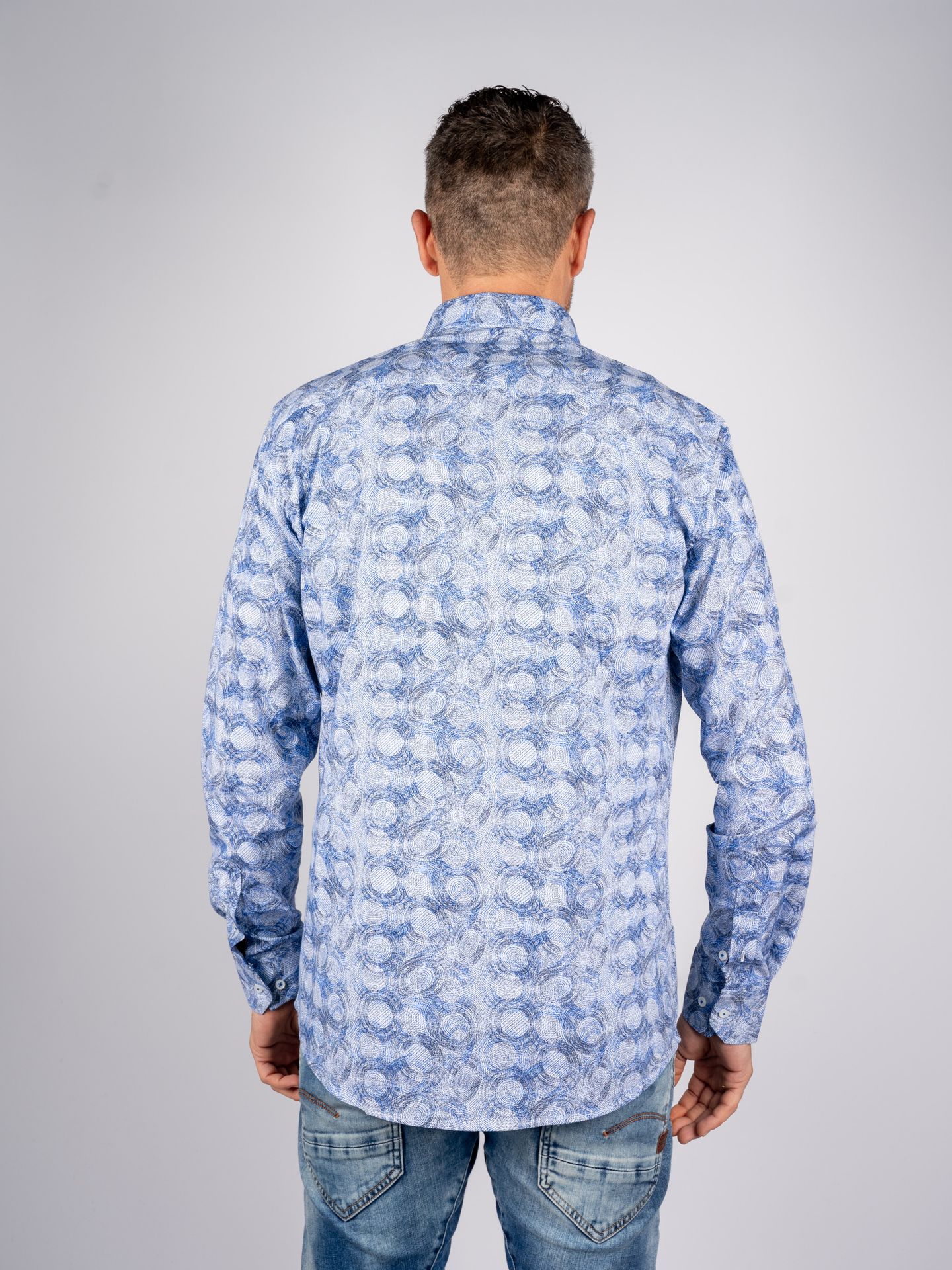 Napoli Uomo Cirkel-blauw Overhemd Blauw 2900144150082
