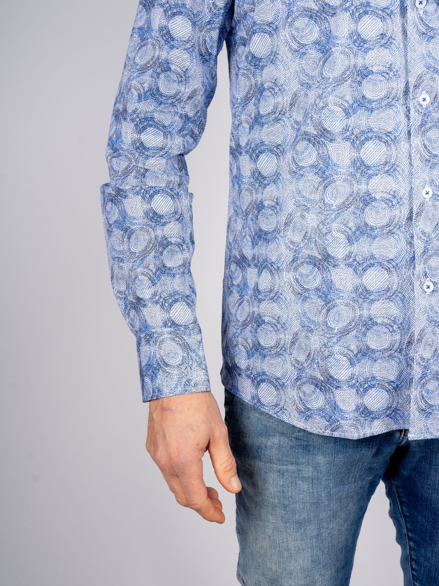 Napoli Uomo Cirkel-blauw Overhemd Blauw 2900144150082