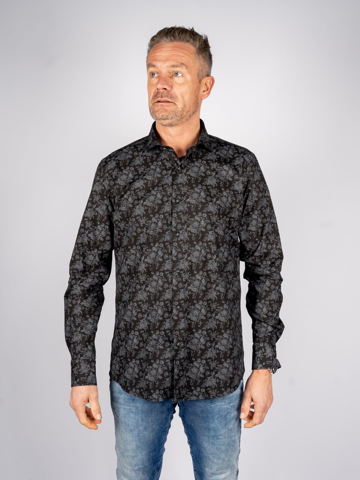 Napoli Uomo 172811-zwart Overhemd Zwart 2900144151041