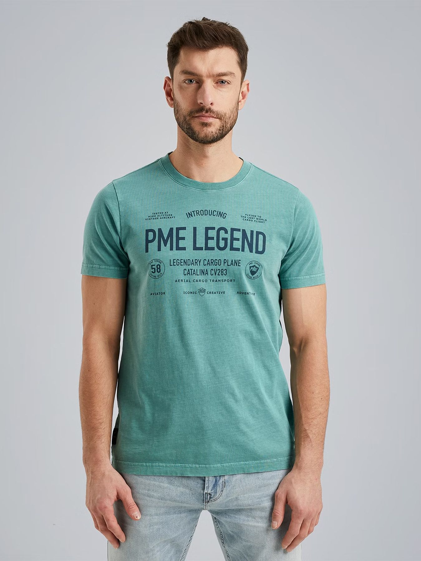 Pme Legend Short sleeve r-neck single jersey Oil Blue 2900144260026