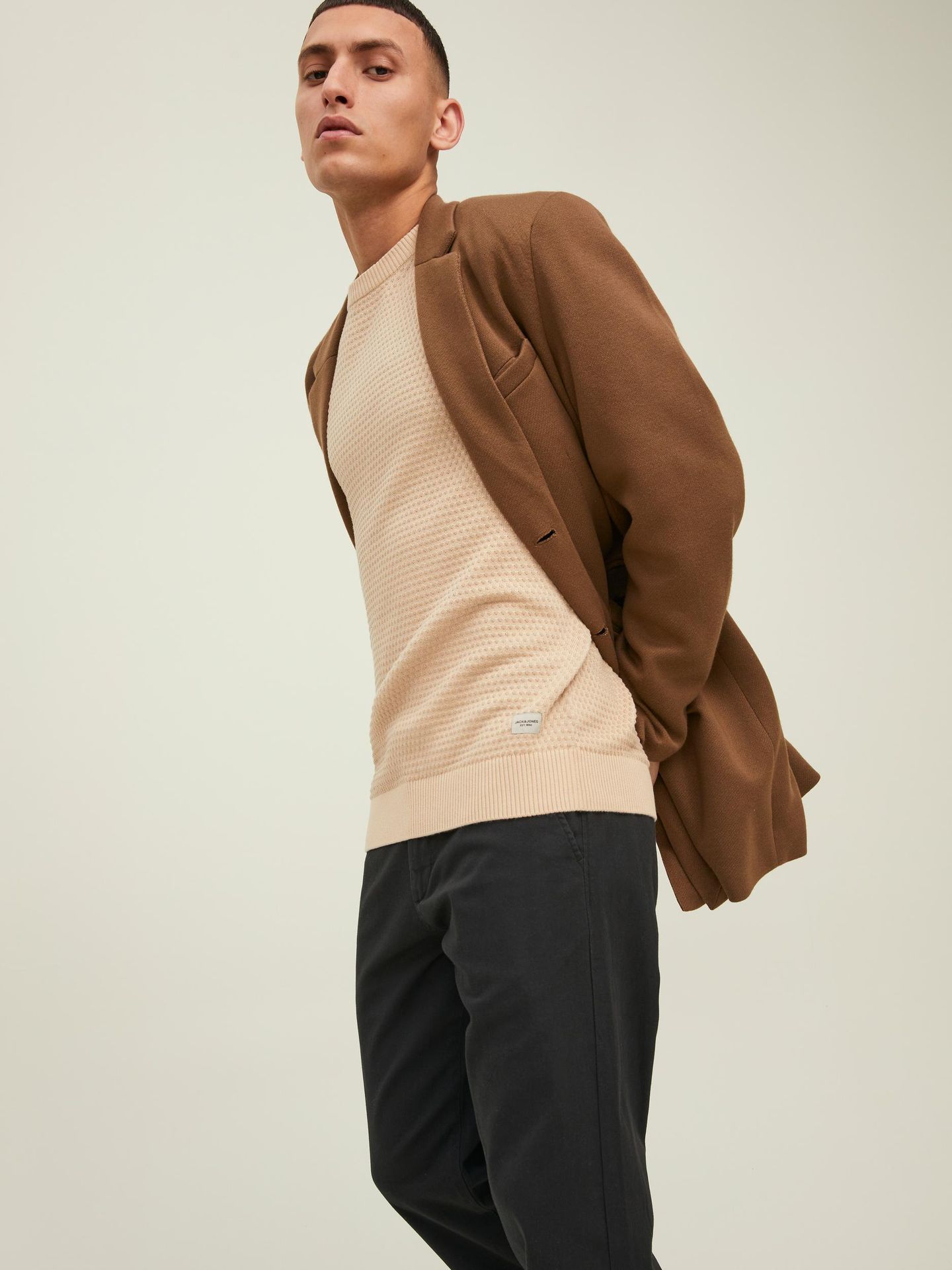 Jack & Jones JJEATLAS KNIT CREW NECK NOOS Oatmeal 2900144632038 Jack & Jones JJEATLAS KNIT CREW NECK NOOS Oatmeal 2900144632038