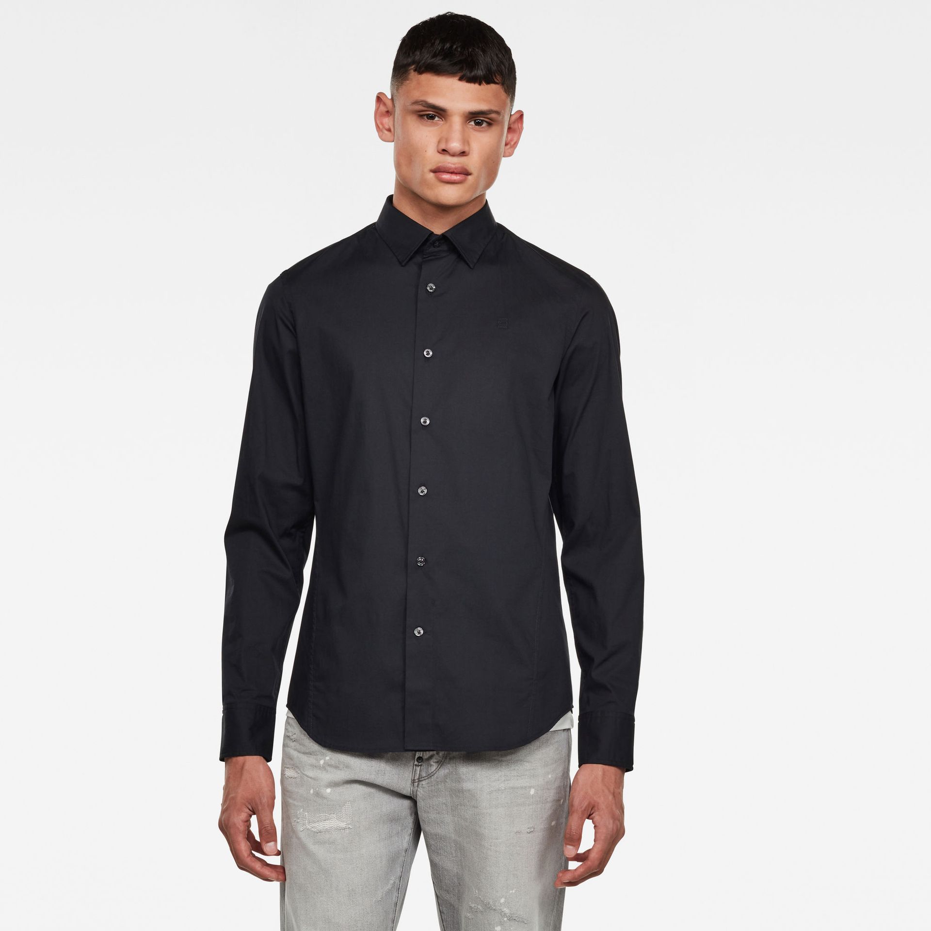 G-star Raw Dressed Super Slim Shirt l\s 6484 dk black 2900144643034