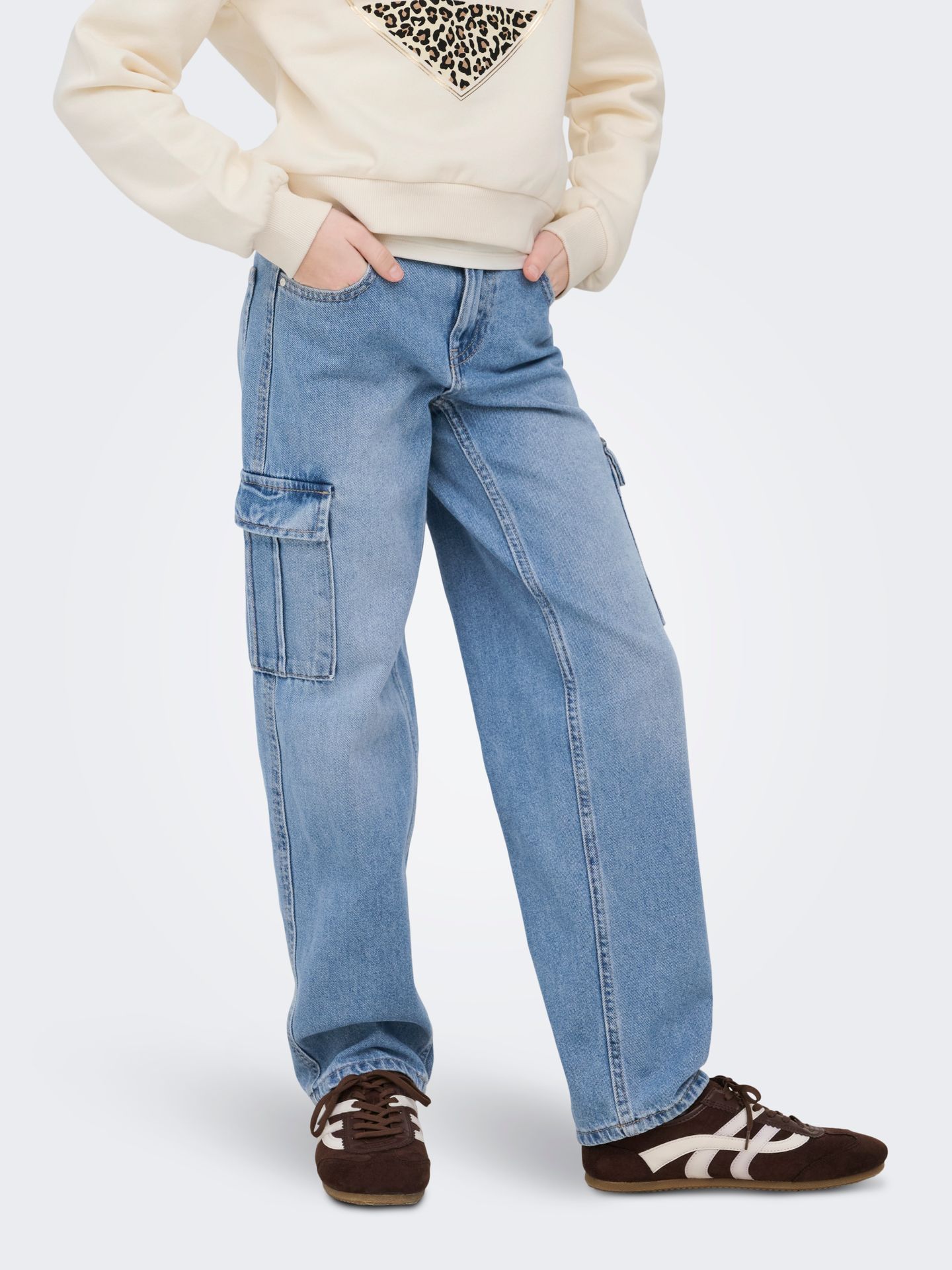 Kids Only KOGHARMONY WIDE CARGO CARROT PIM NO Light Blue Denim 2900144713027