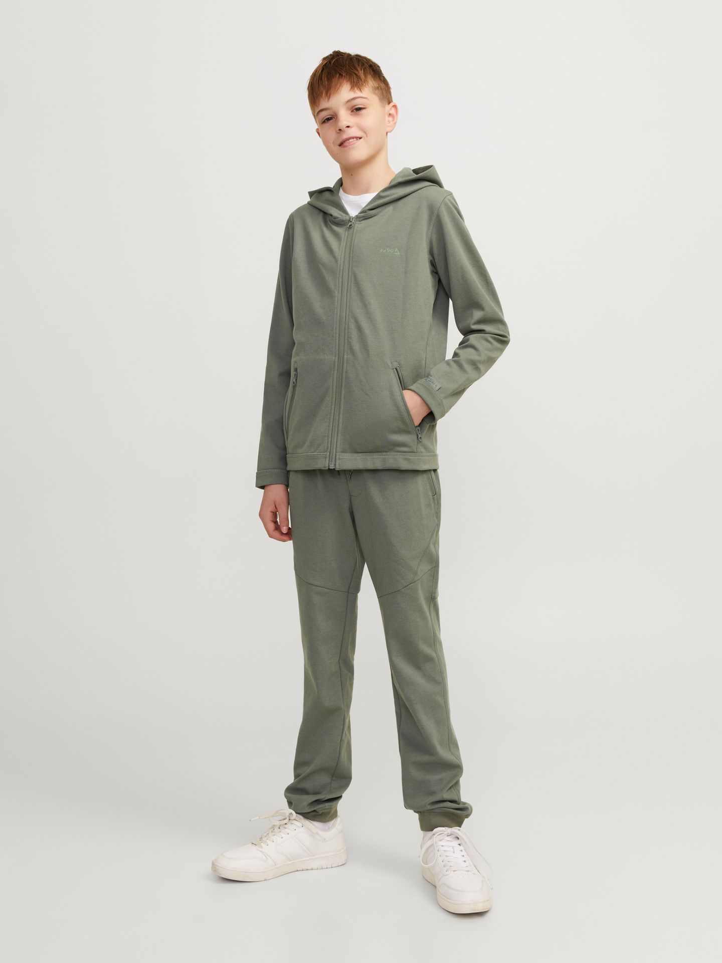 Jack & Jones -JCOCLOUD SWEAT ZIP HOOD NOOS JNR Agave Green 2900144883010