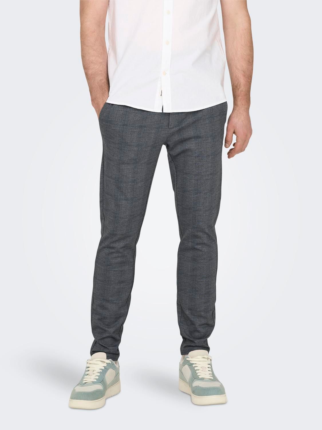 Only & Sons ONSMARK SLIM CHECK 020919 PANT NOOS Dress Blues 00107148-EKA26011400000110