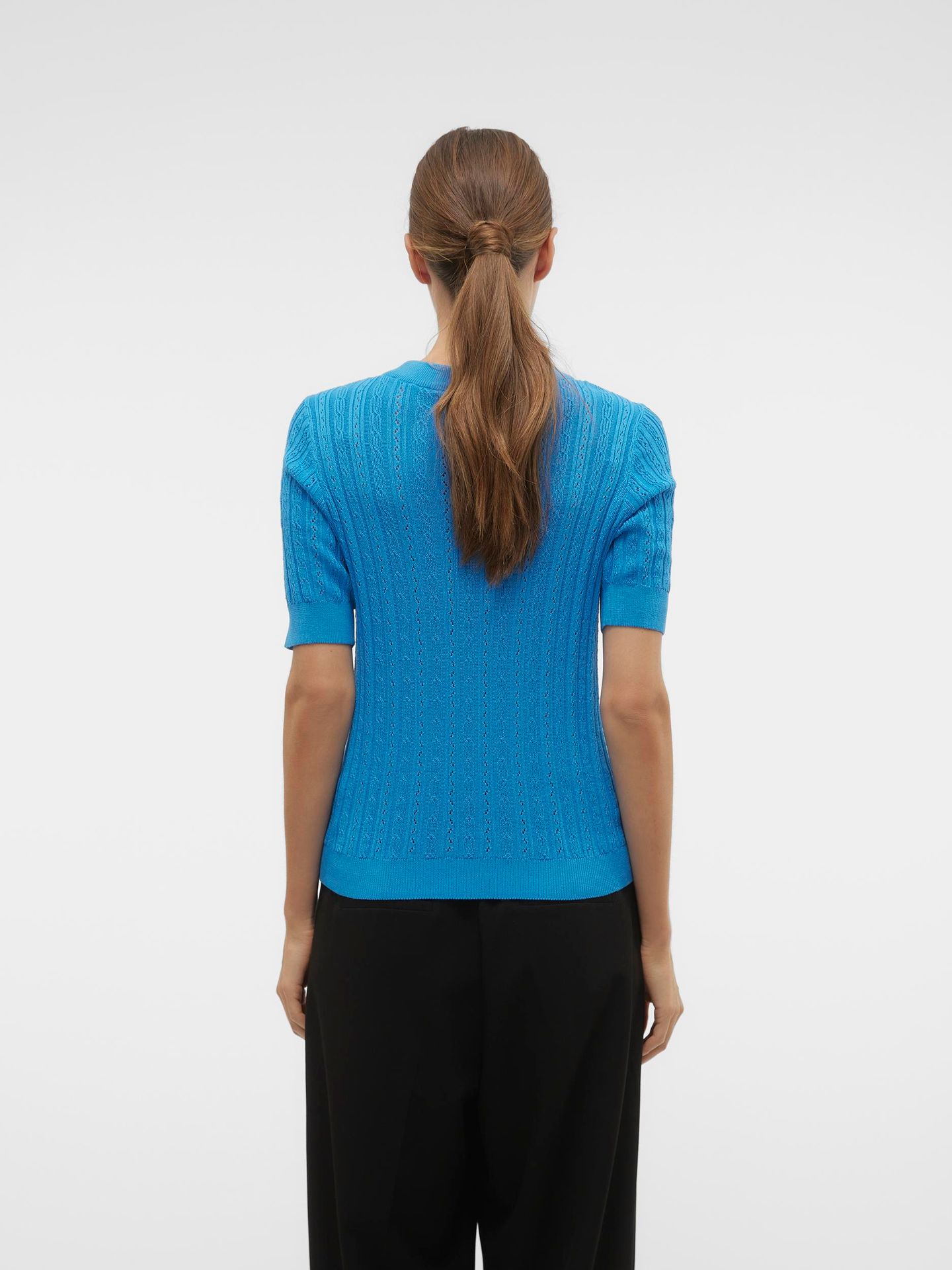 Vero Moda VMMORENA 2/4 O-NECK PULLOVER GA BOO Ibiza Blue 2900144898045