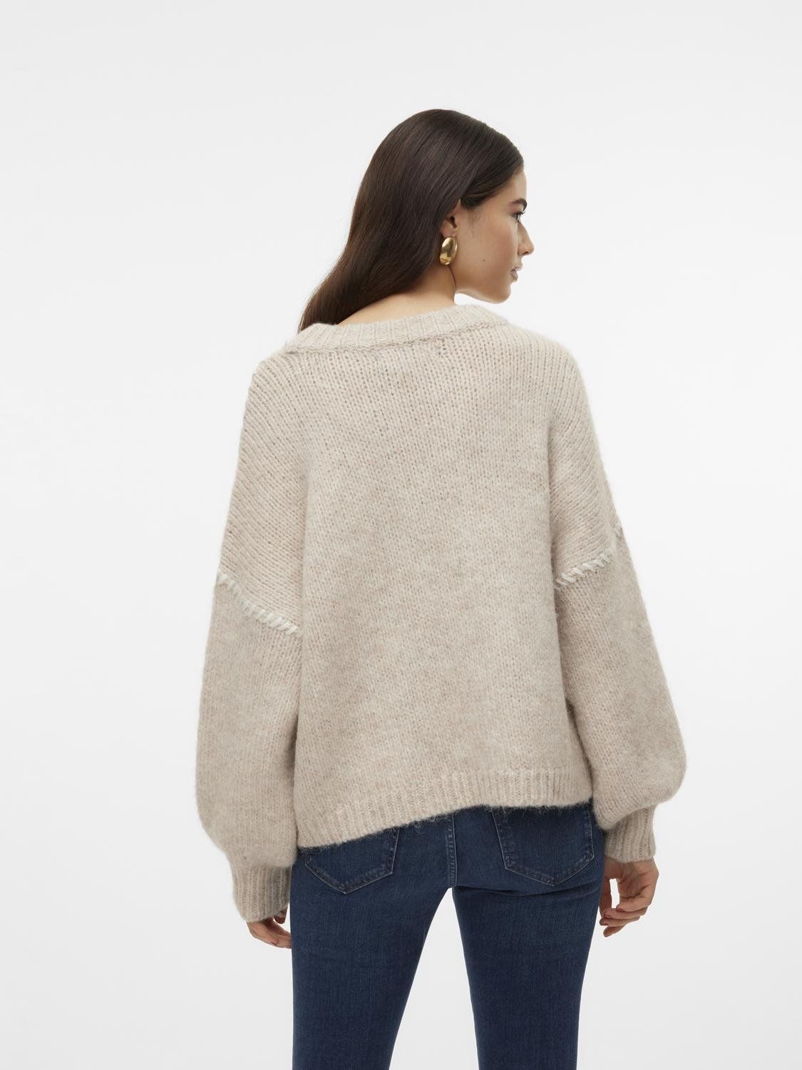 Vero Moda VMZEN LS O-NECK PULLOVER GA EXP REP Birch/Dicte 2900144932039