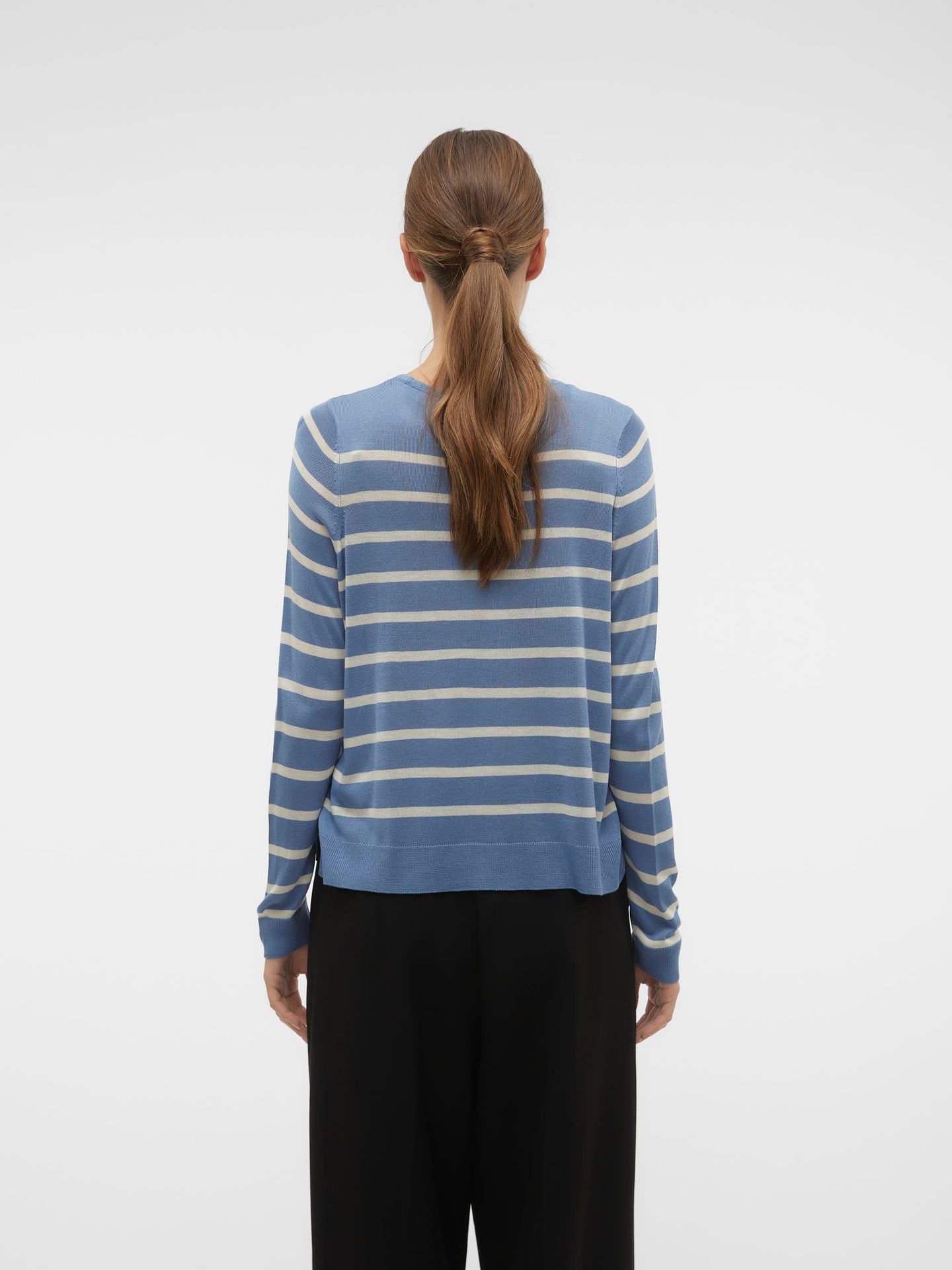 Vero Moda VMNOVA LS O-NECK PULLOVER GA NOOS Coronet Blue/BIRCH 2900144943066 Vero Moda VMNOVA LS O-NECK PULLOVER GA NOOS Coronet Blue/BIRCH 2900144943066
