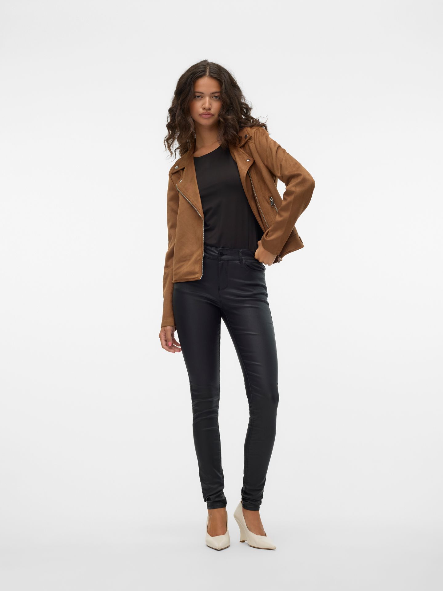 Vero Moda VMJOSE SHORT FAUX SUEDE JACKET GA N Cognac 2900149226058