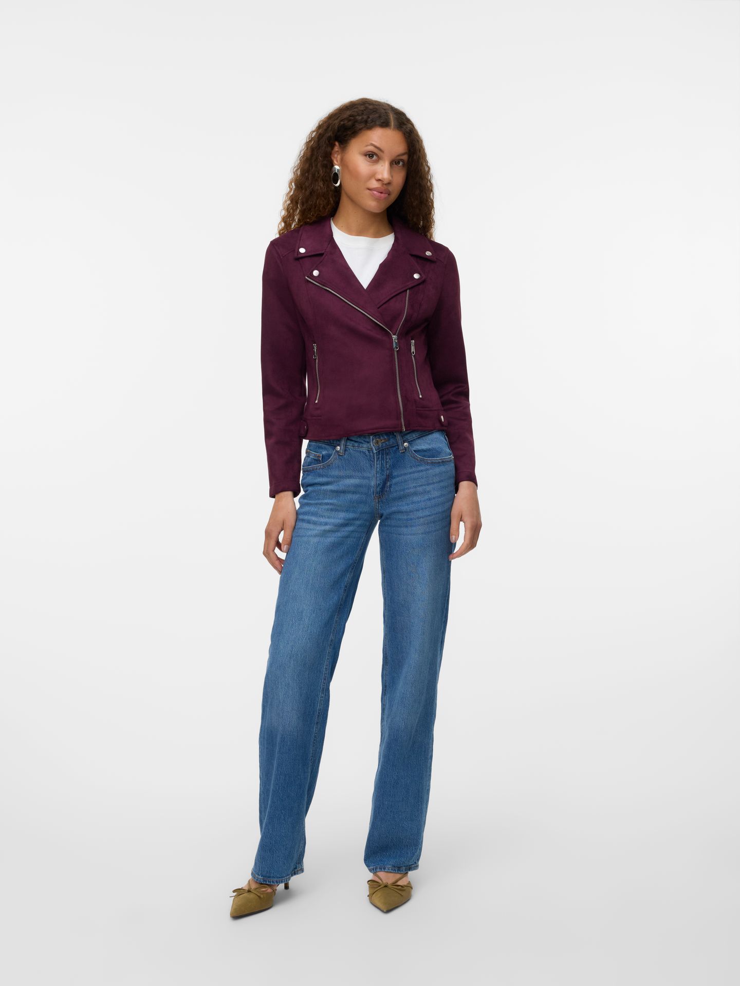 Vero Moda VMJOSE SHORT FAUX SUEDE JACKET GA N Winetasting 2900168908034