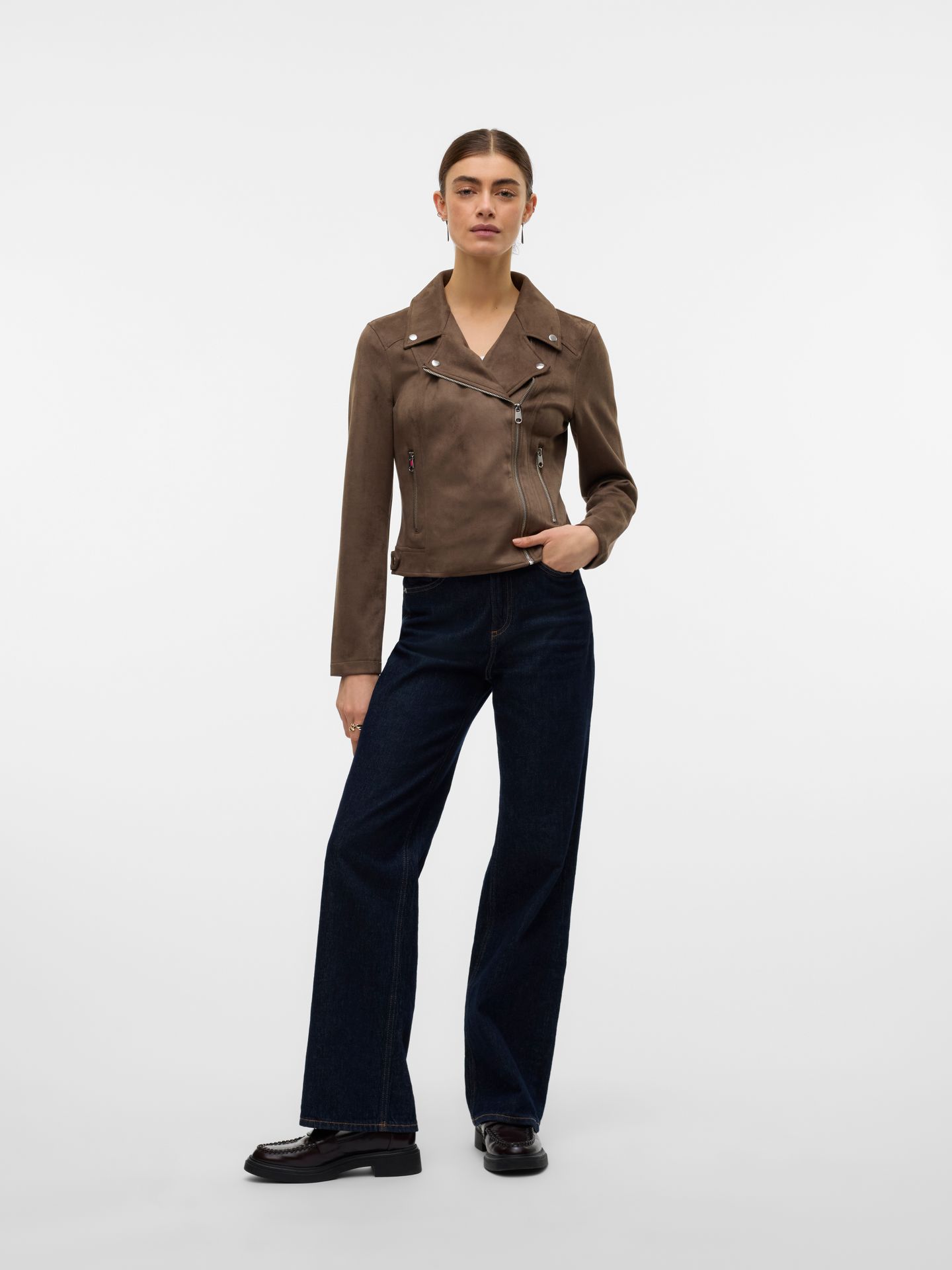 Vero Moda VMJOSE SHORT FAUX SUEDE JACKET GA N Chocolate Chip 2900168897048