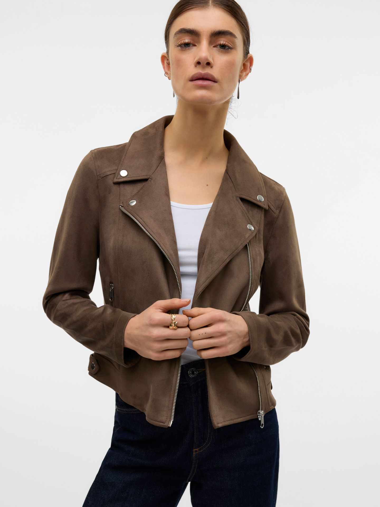 Vero Moda VMJOSE SHORT FAUX SUEDE JACKET GA N Chocolate Chip 2900168897048