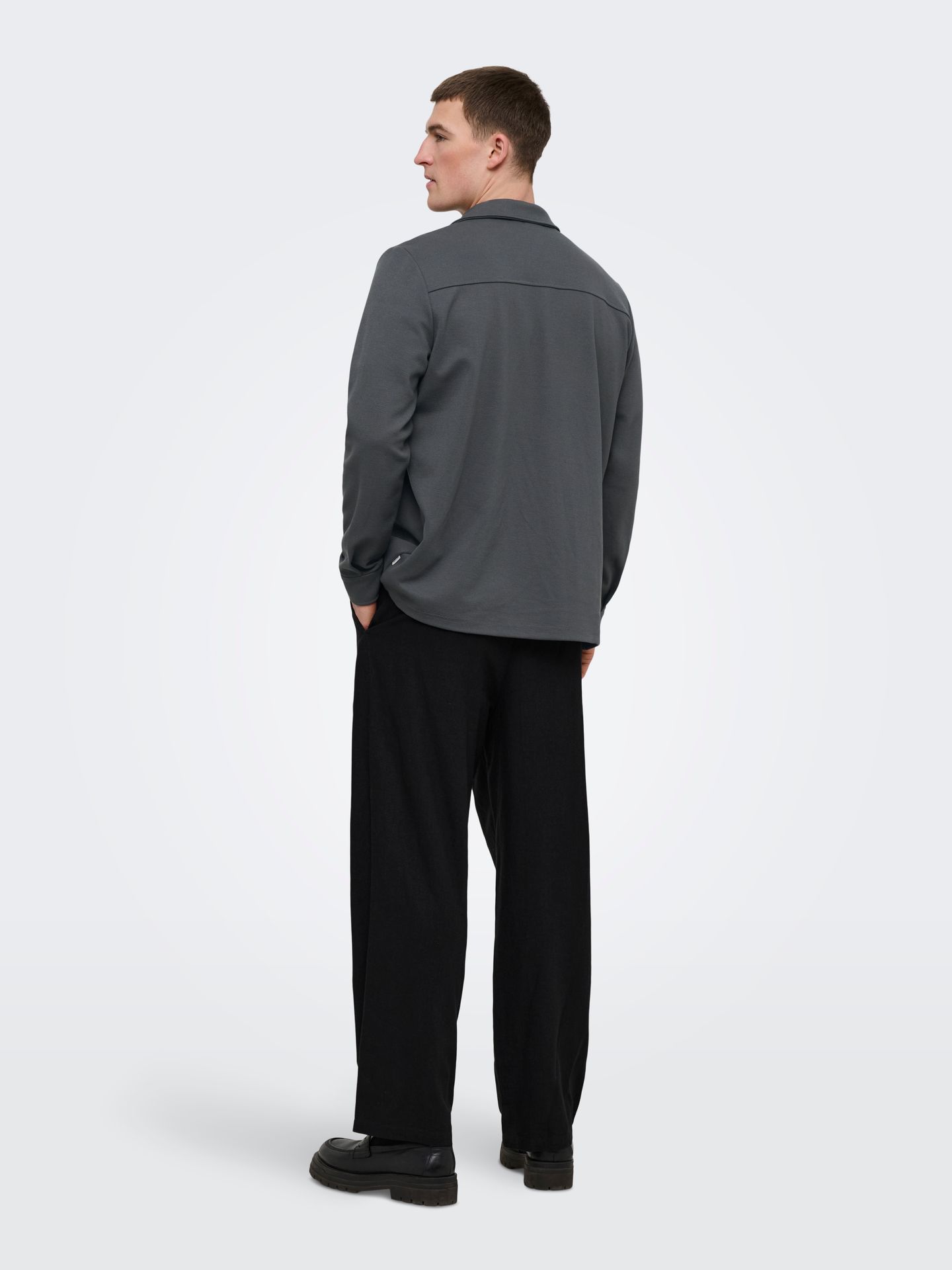 Only & Sons ONSNEWKODYL OVERSHIRT SWEAT NOOS Grey Pinstripe 2900167932023