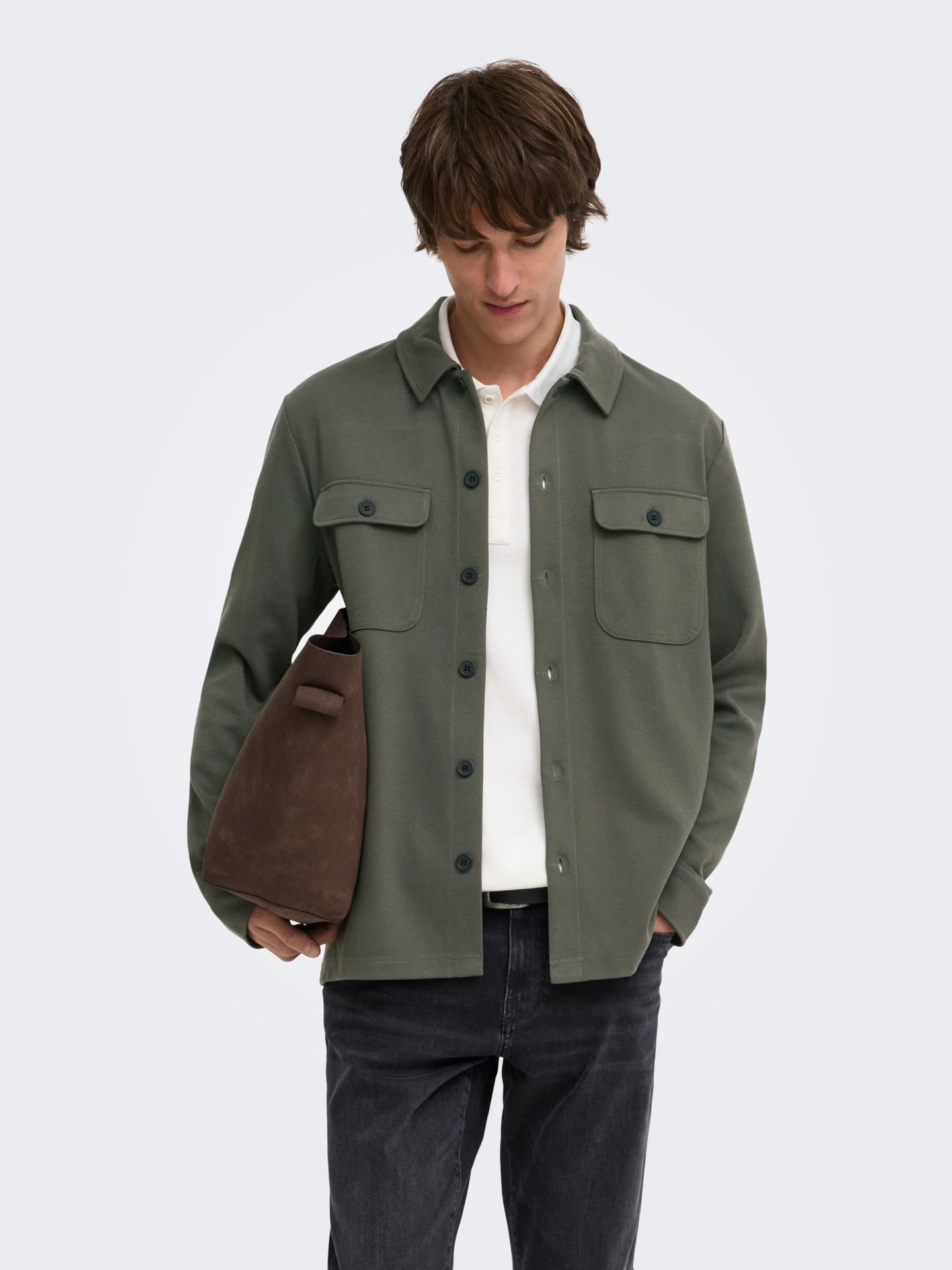 Only & Sons ONSNEWKODYL OVERSHIRT SWEAT NOOS Beluga 00107202-EKA26011400003603