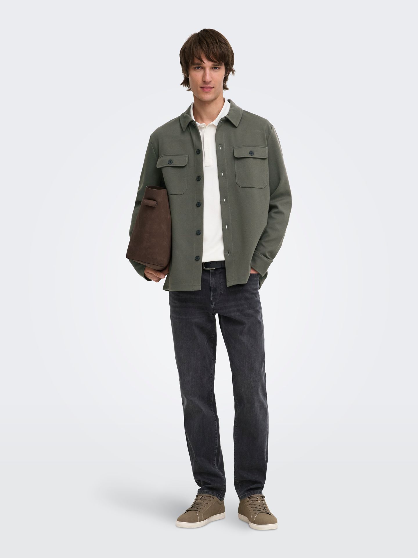 Only & Sons ONSNEWKODYL OVERSHIRT SWEAT NOOS Beluga 2900167931033