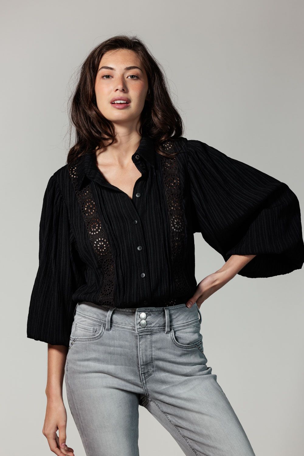 Tramontana Blouse Lace Tapes Black 009000 2900145390036