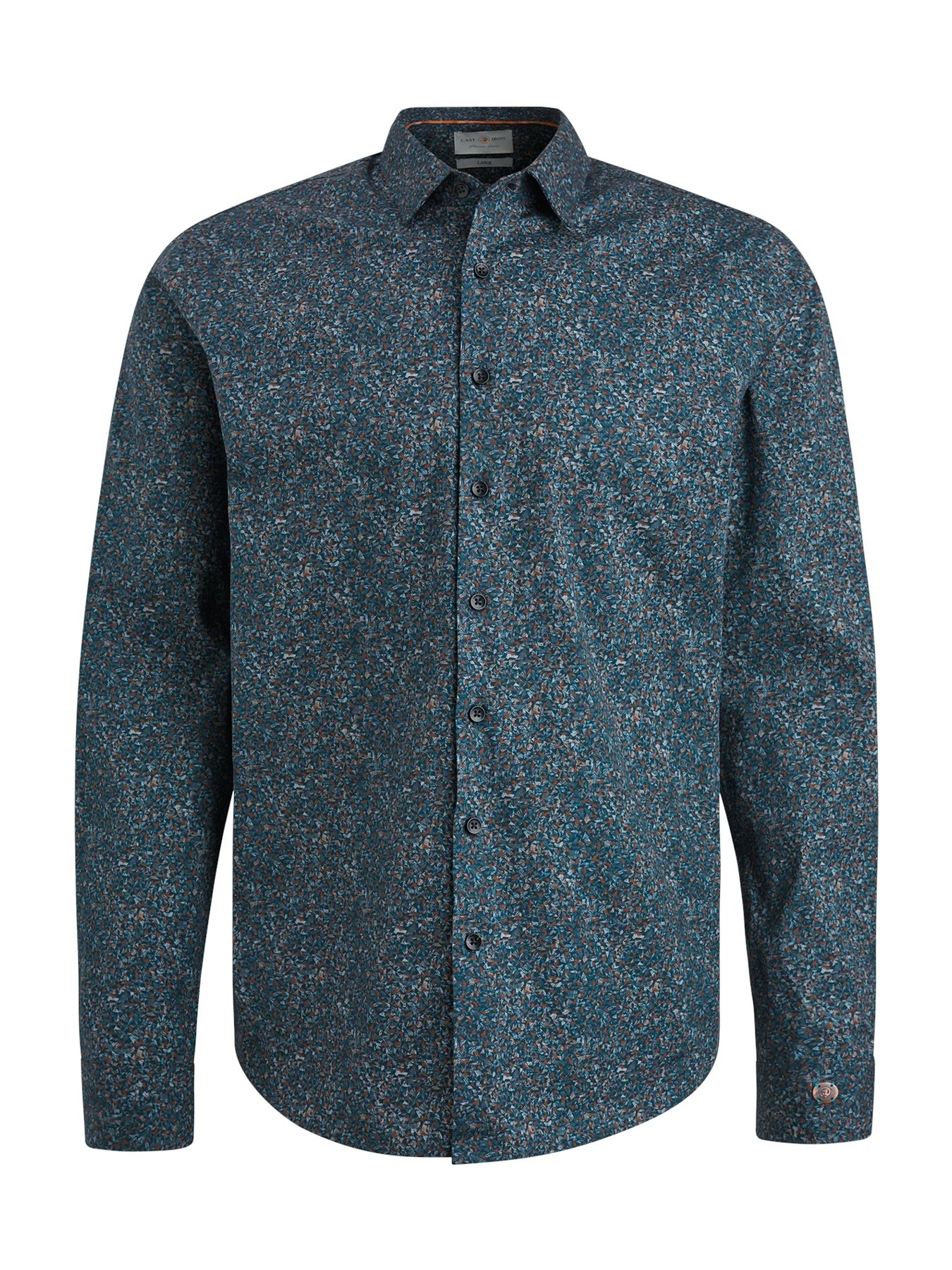 Cast Iron Long Sleeve Shirt A/O print on Pop Ombre Blue 00107396-5113