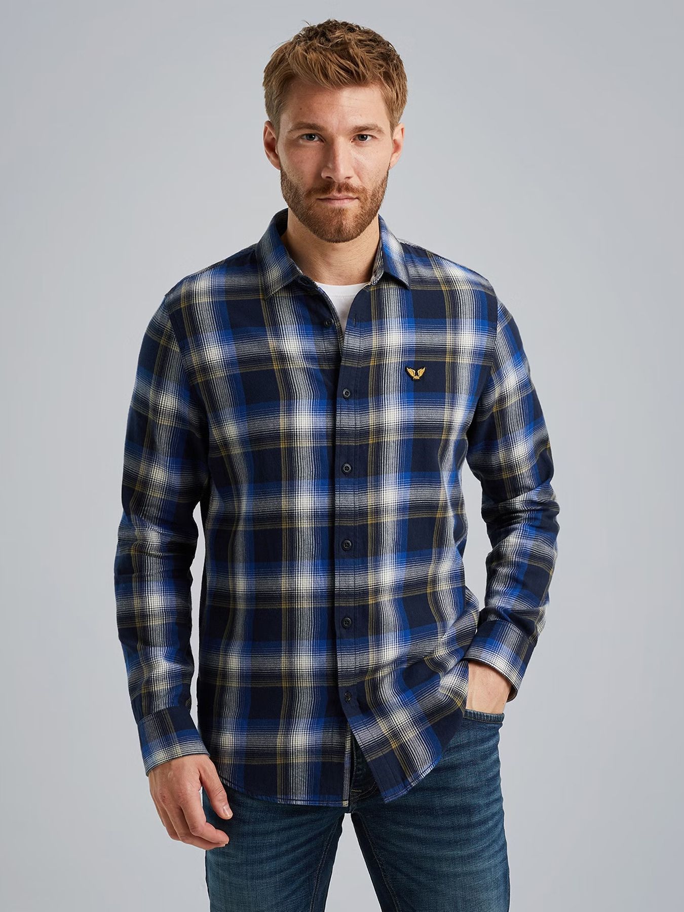 Pme Legend Long Sleeve Shirt Ctn Twill Check Salute 00107419-5281