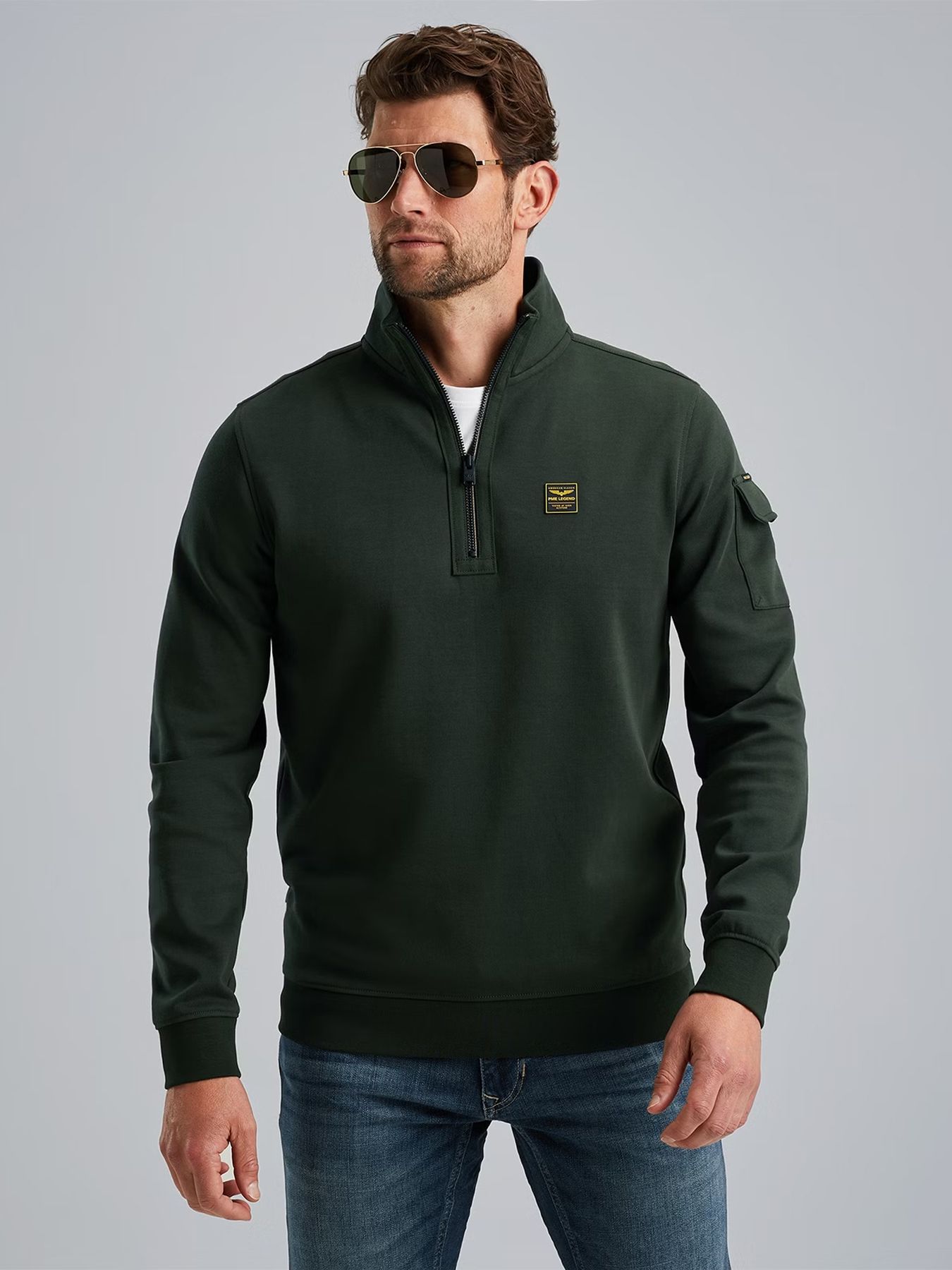 Half zip collar interlock jersey