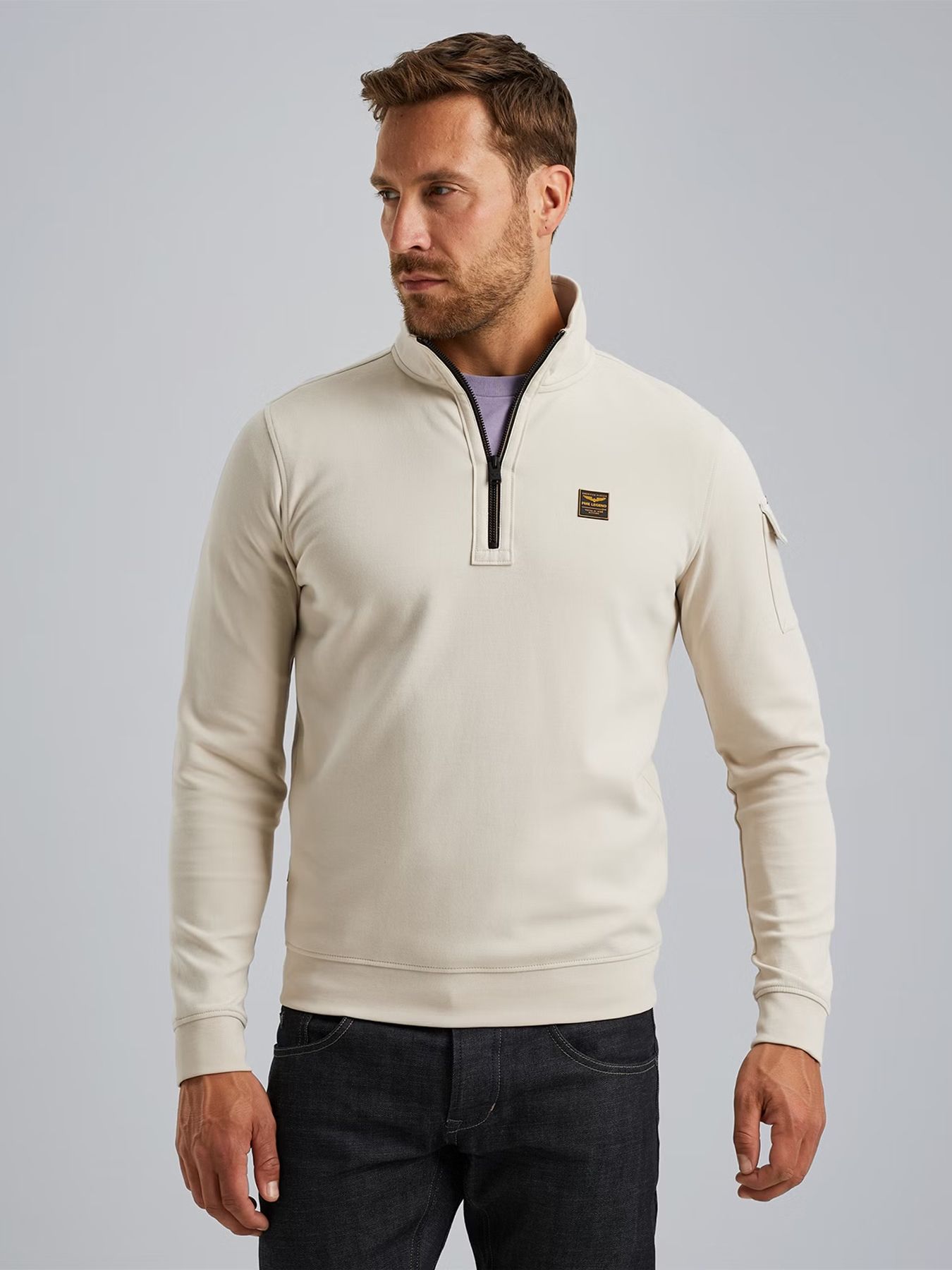 Half zip collar interlock jersey