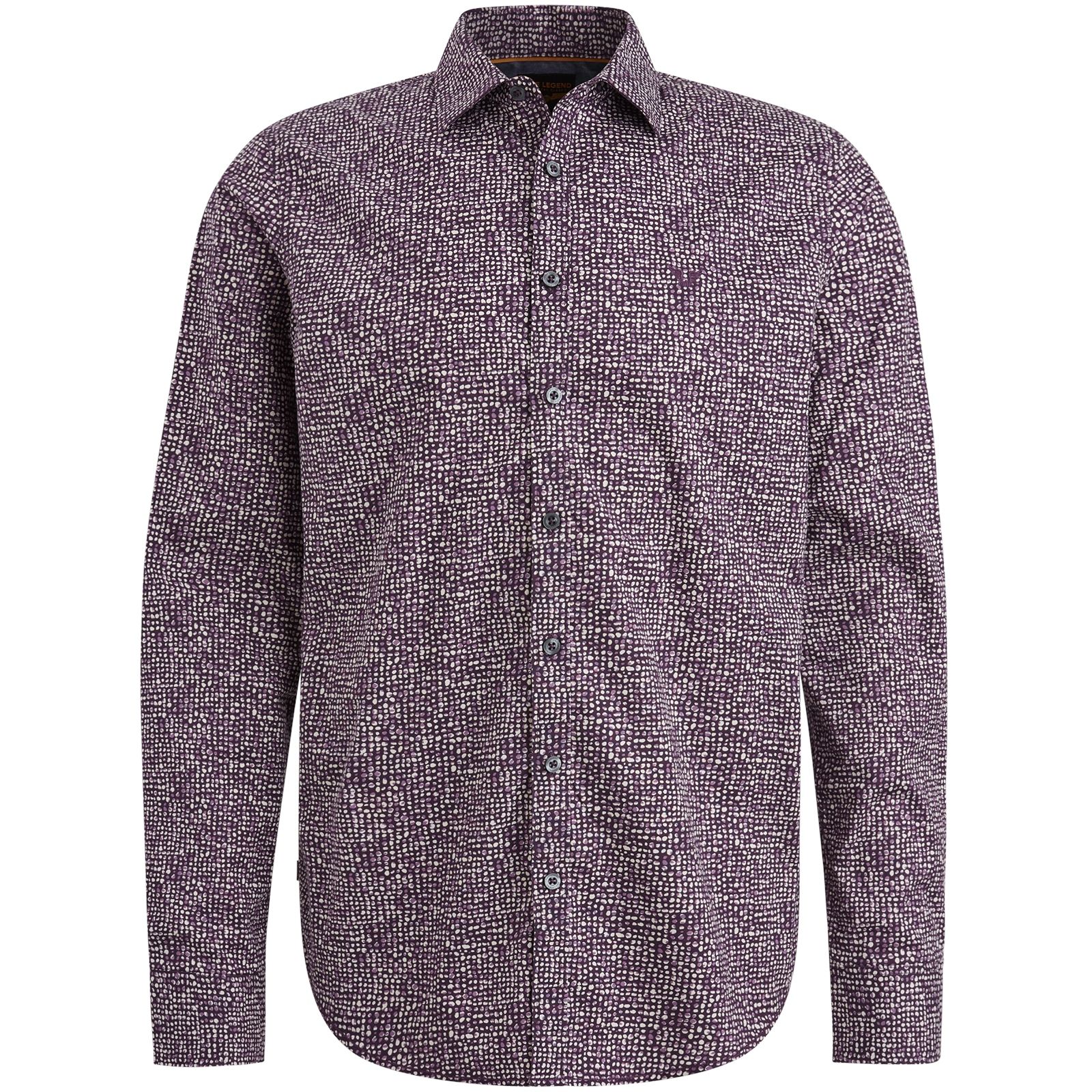 Pme Legend Long Sleeve Shirt Print On Poplin Plum Perfect 2900152414039