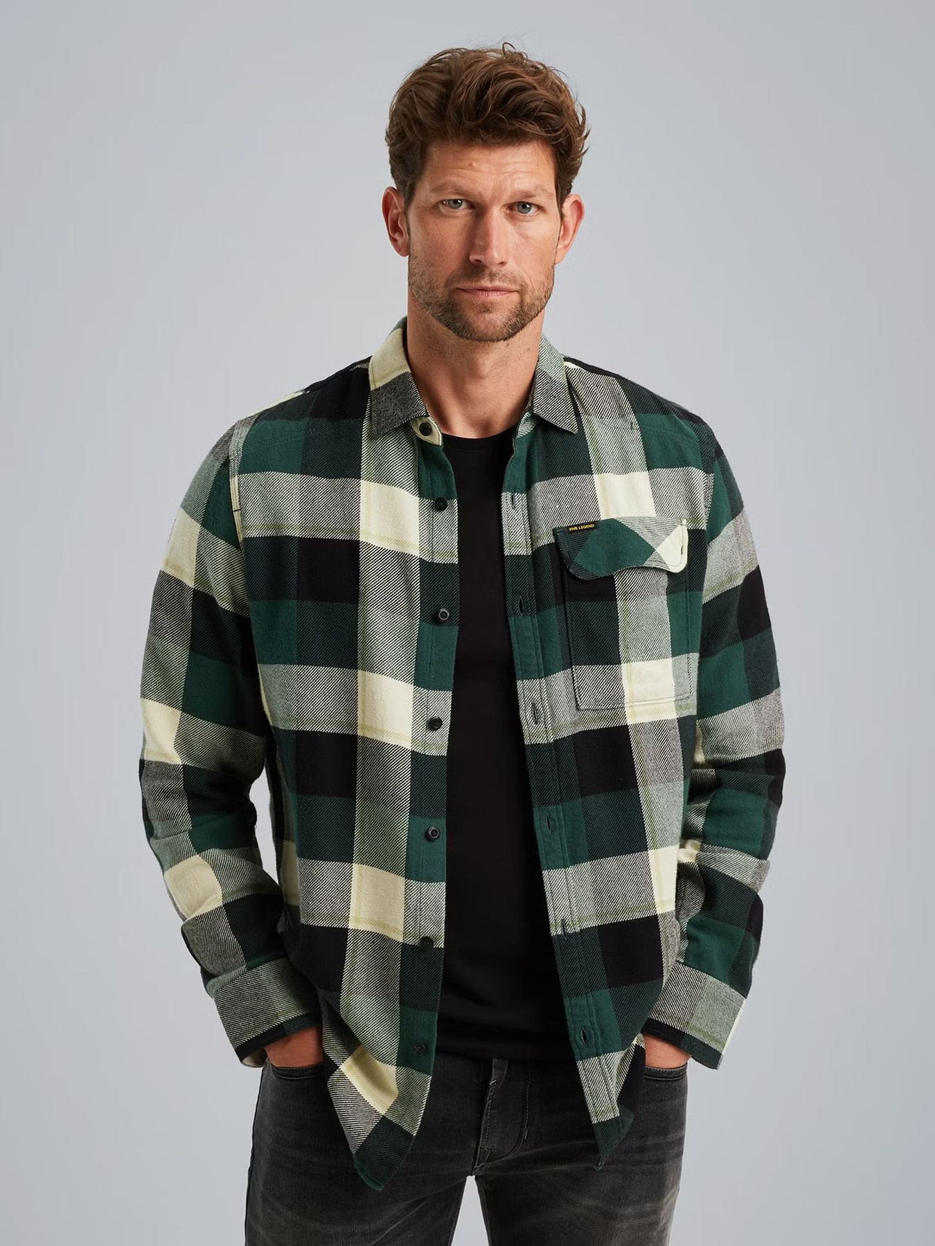 Pme Legend Long Sleeve Shirt Ctn Flanel H. tw Trekking Green 2900145492044