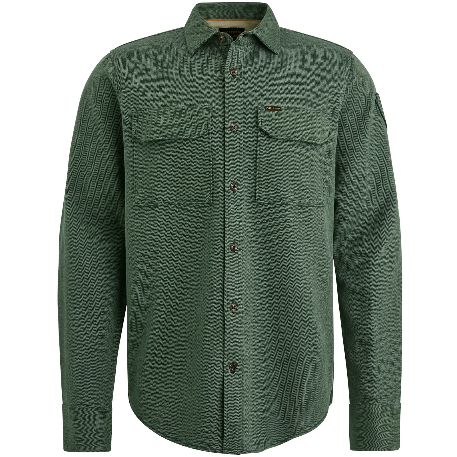 Pme Legend Long Sleeve Shirt Flanel Herringbo Agave Green 2900145495052