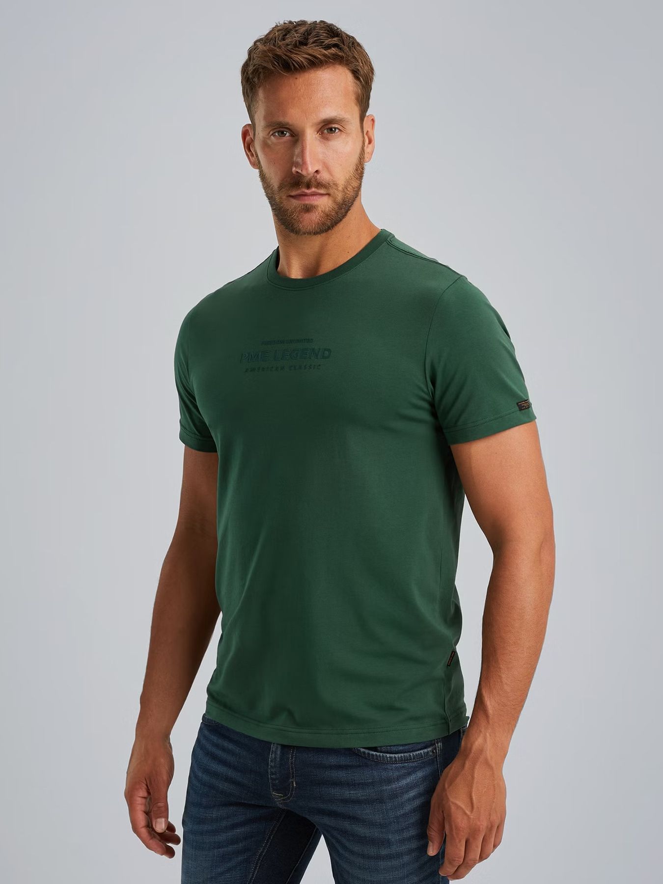 Pme Legend Short sleeve r-neck cotton elastan Trekking Green 2900145500022