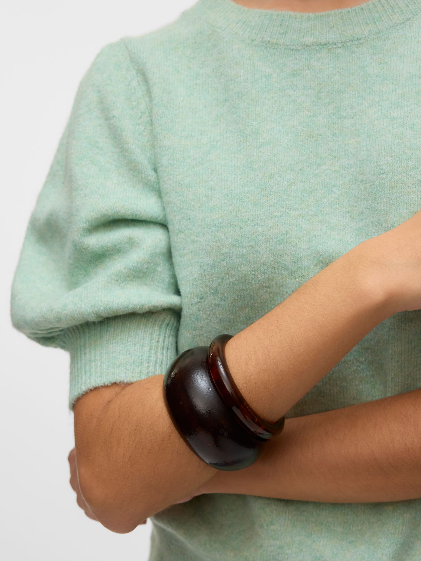 Vero Moda VMDOFFY 2/4 O-NECK PULLOVER GA NOOS Birds Egg Green/MELANGE 2900162782036