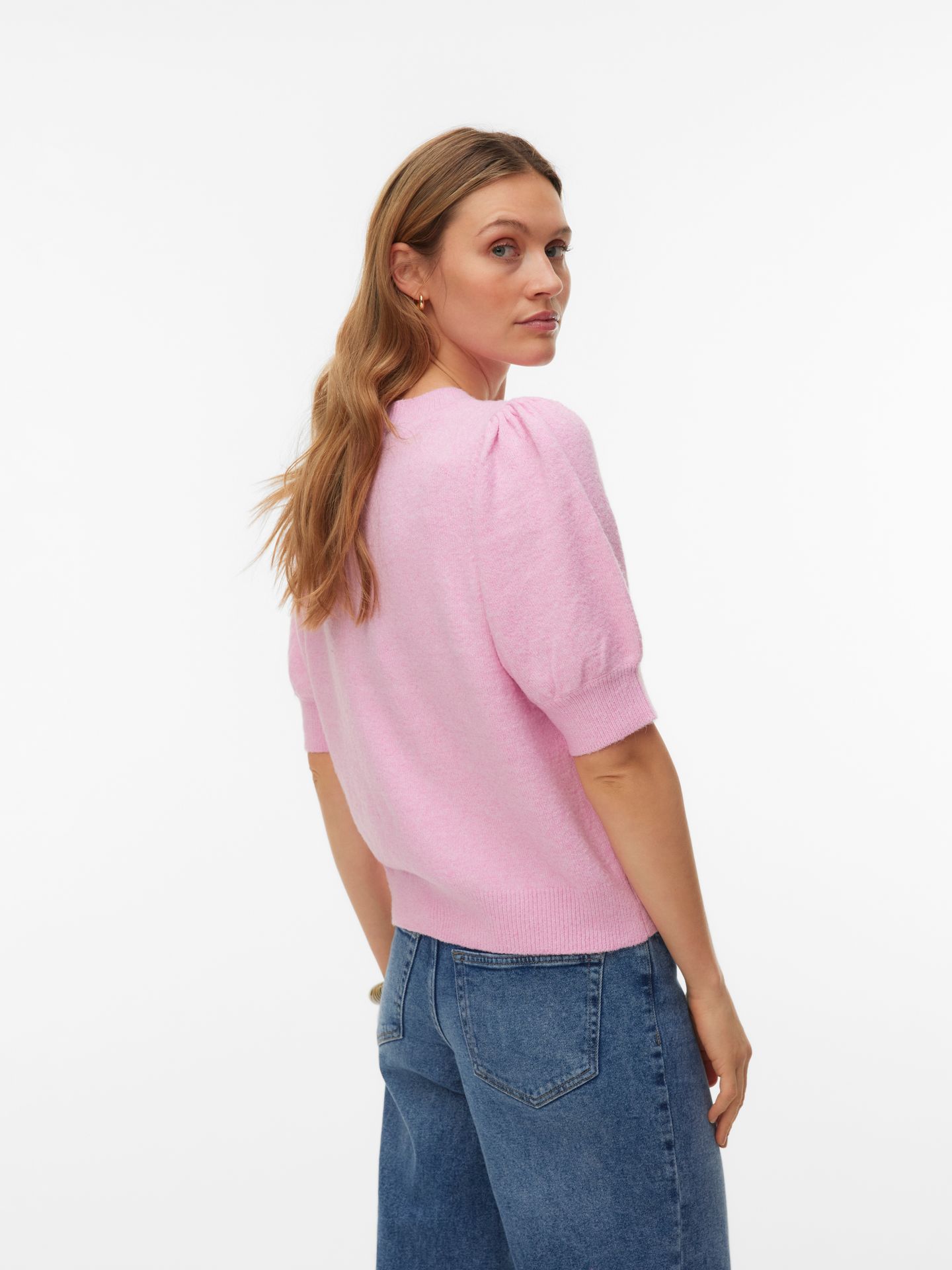 Vero Moda VMDOFFY 2/4 O-NECK PULLOVER GA NOOS Bonbon/MELANGE 2900162783057